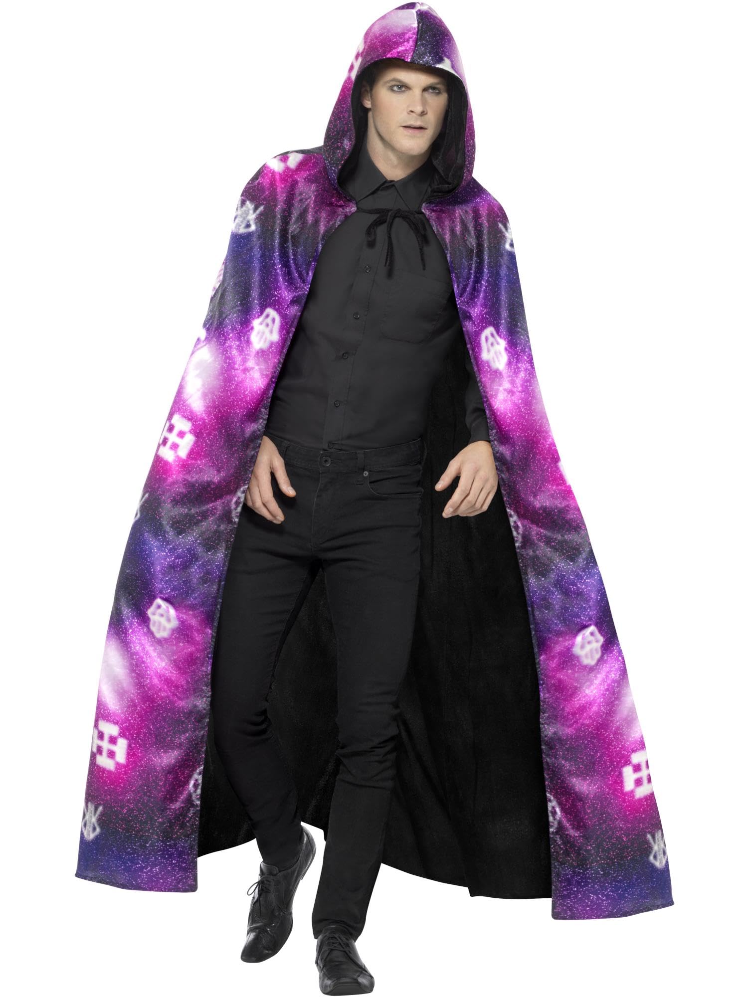 Smiffys Deluxe Reversible Galaxy Ouija Cape, Black & Purple, Unisex Halloween Fancy Dress Accessory 13