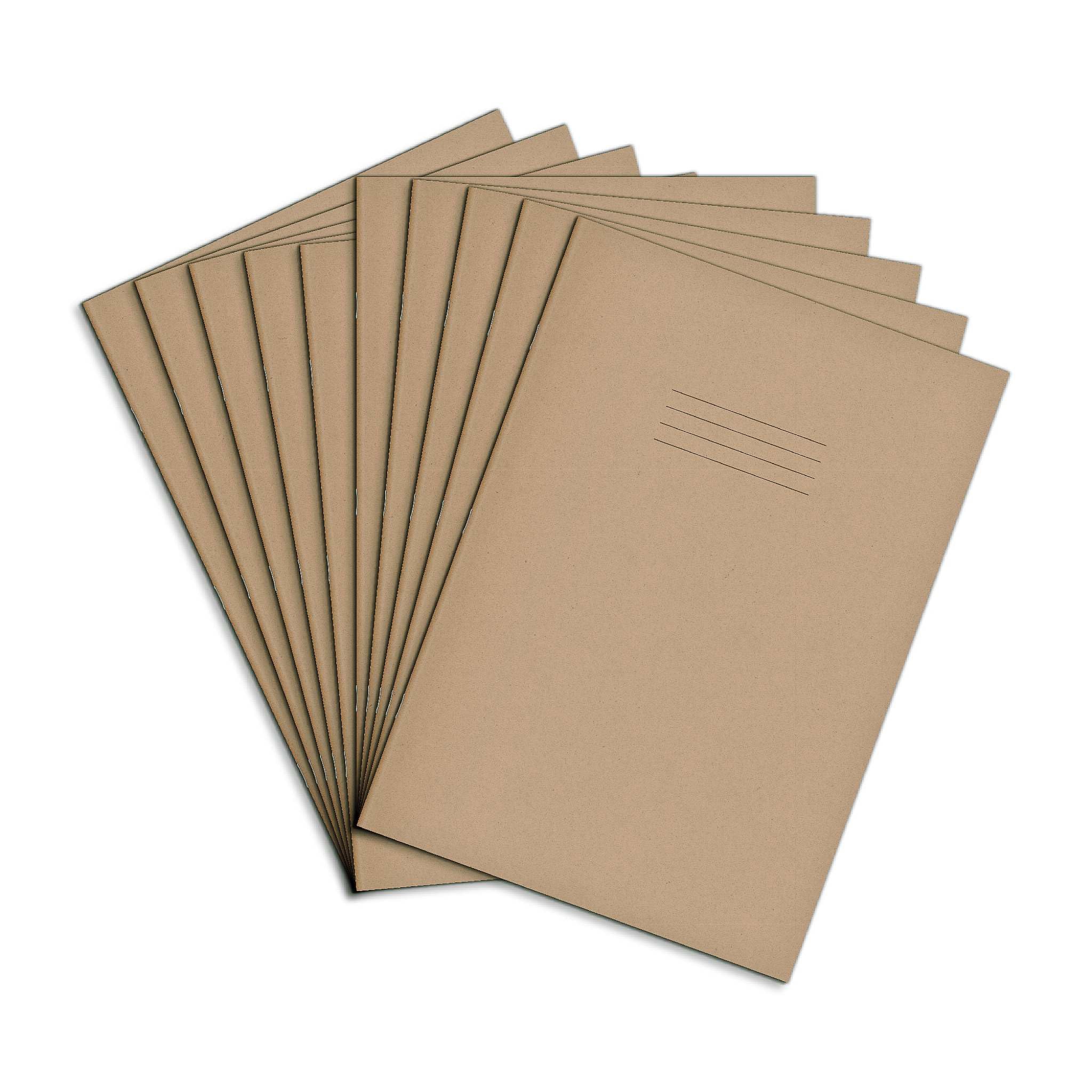 Rhino A4 Blank Paper Composition Notebooks - 64 Pages, 10 Pack, Buff Cover 1