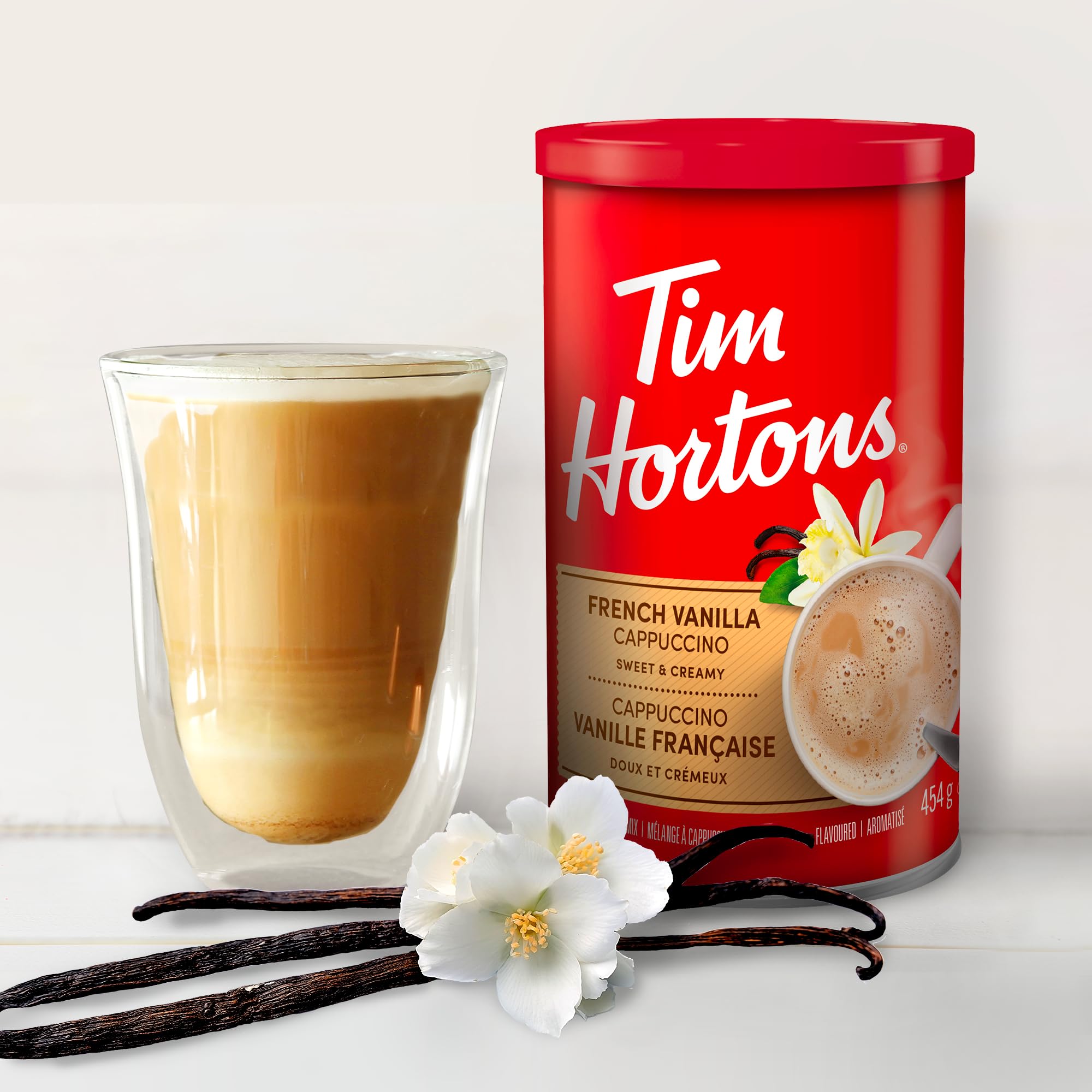 Tim Hortons French Vanilla Cappuccino Instant Coffee - 454g 4