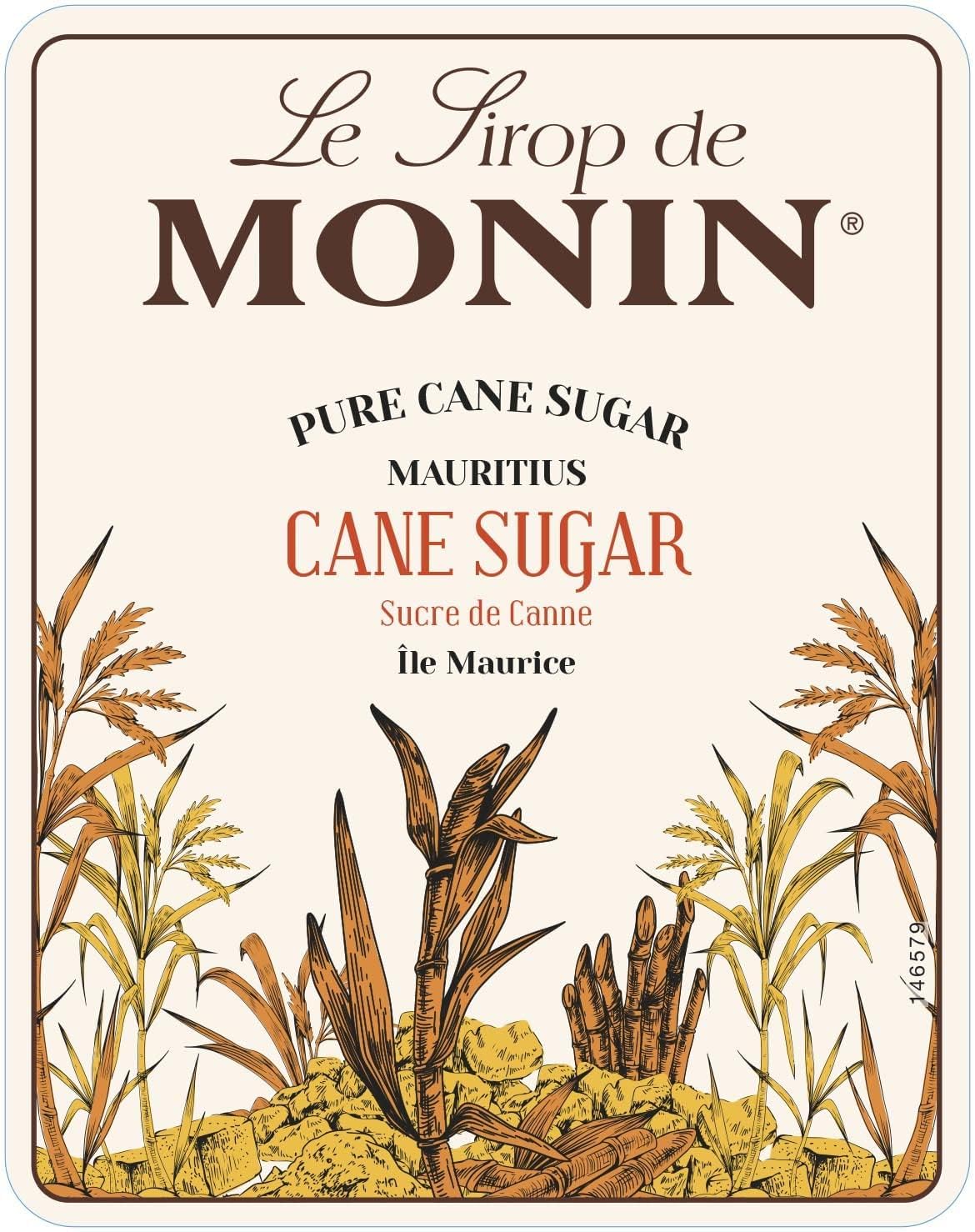 Monin Premium Pure Cane Sugar Syrup - Sweet & Silky Texture | 1L PET Bottle | Vegan, Kosher, Halal