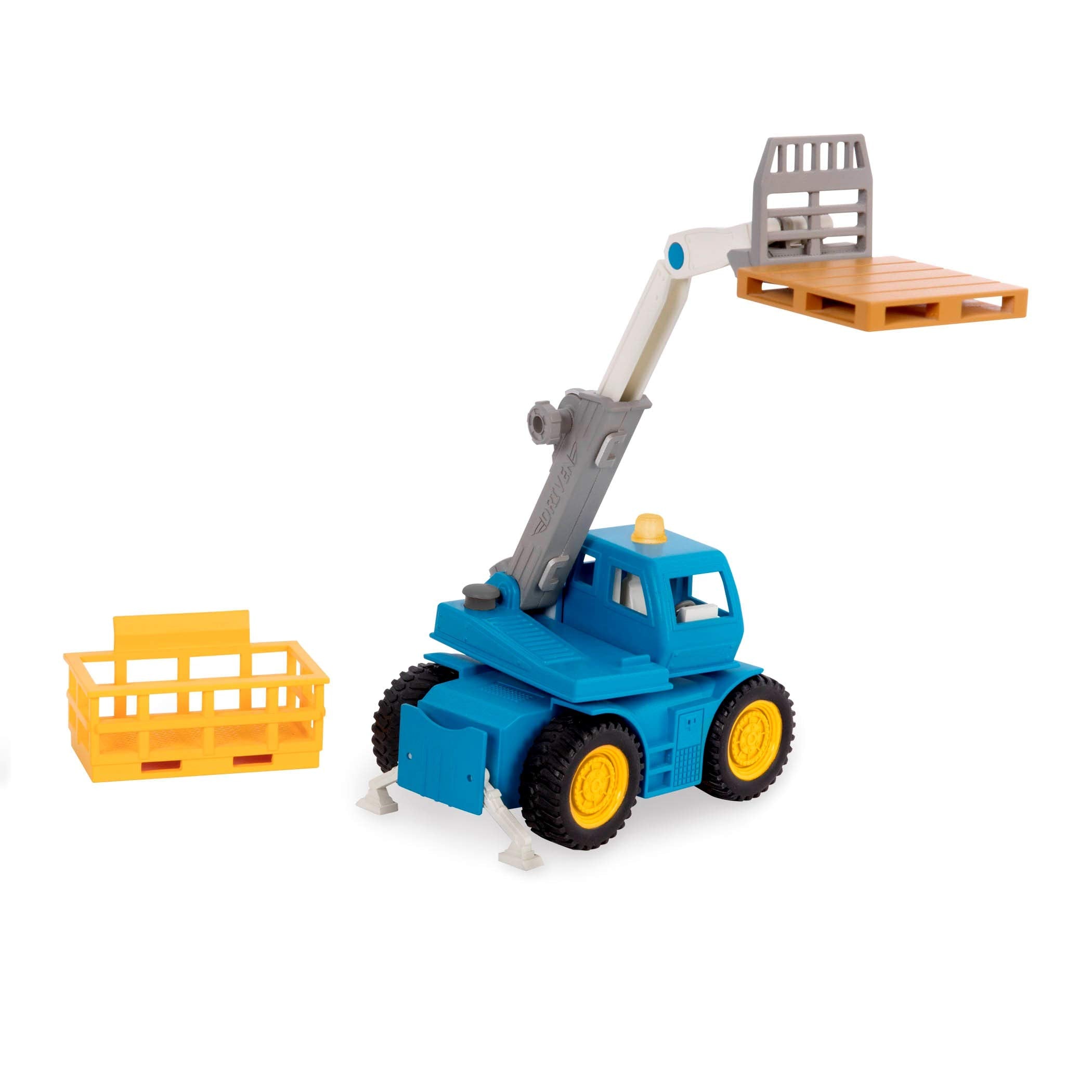 Driven by Battat Micro Telehandler - Toy Crane Truck with Extendable Arm, Lights & Sound 4
