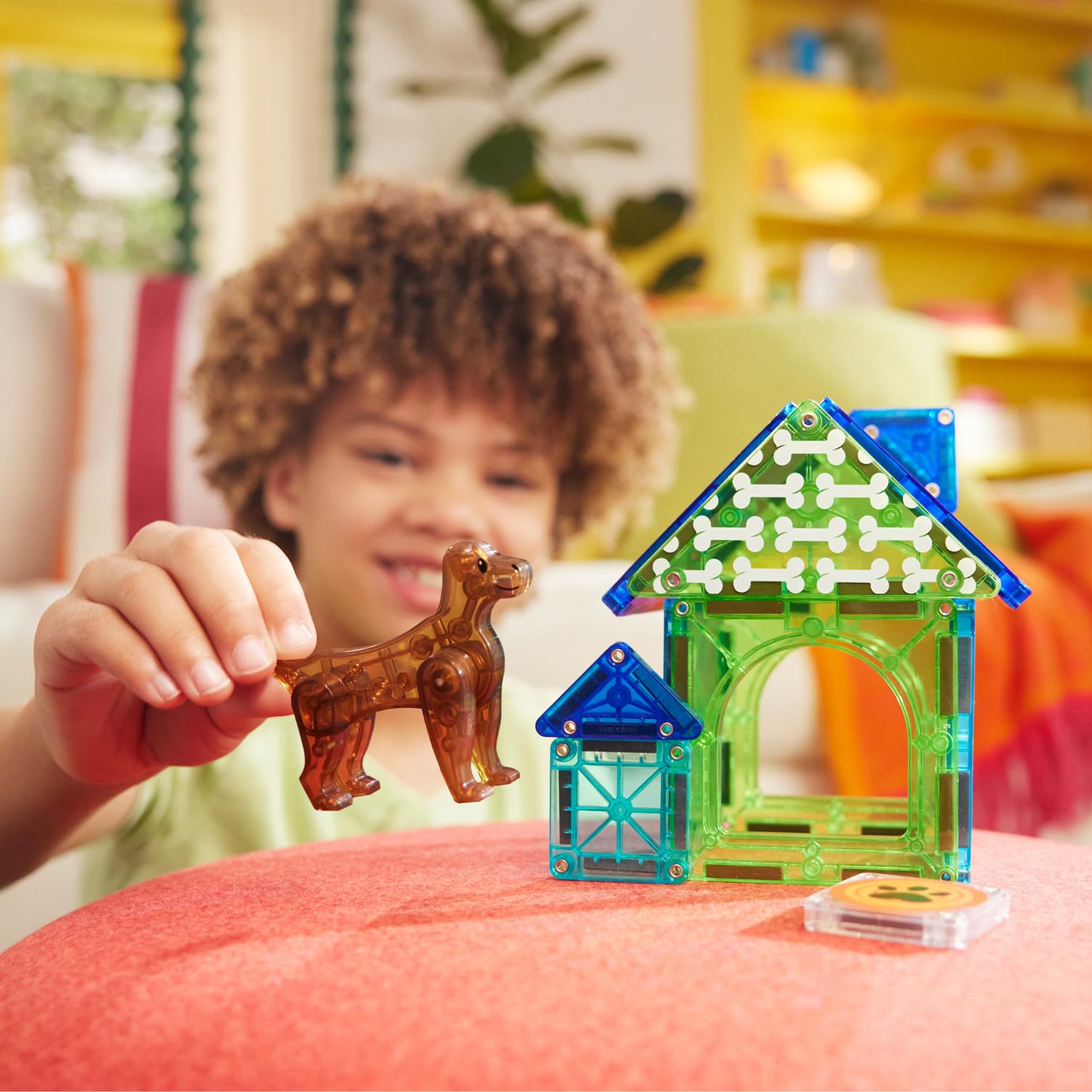 Magna-Tiles Dog House 13-Piece Magnetic Construction Set | Ages 3+ | ABS Plastic 4