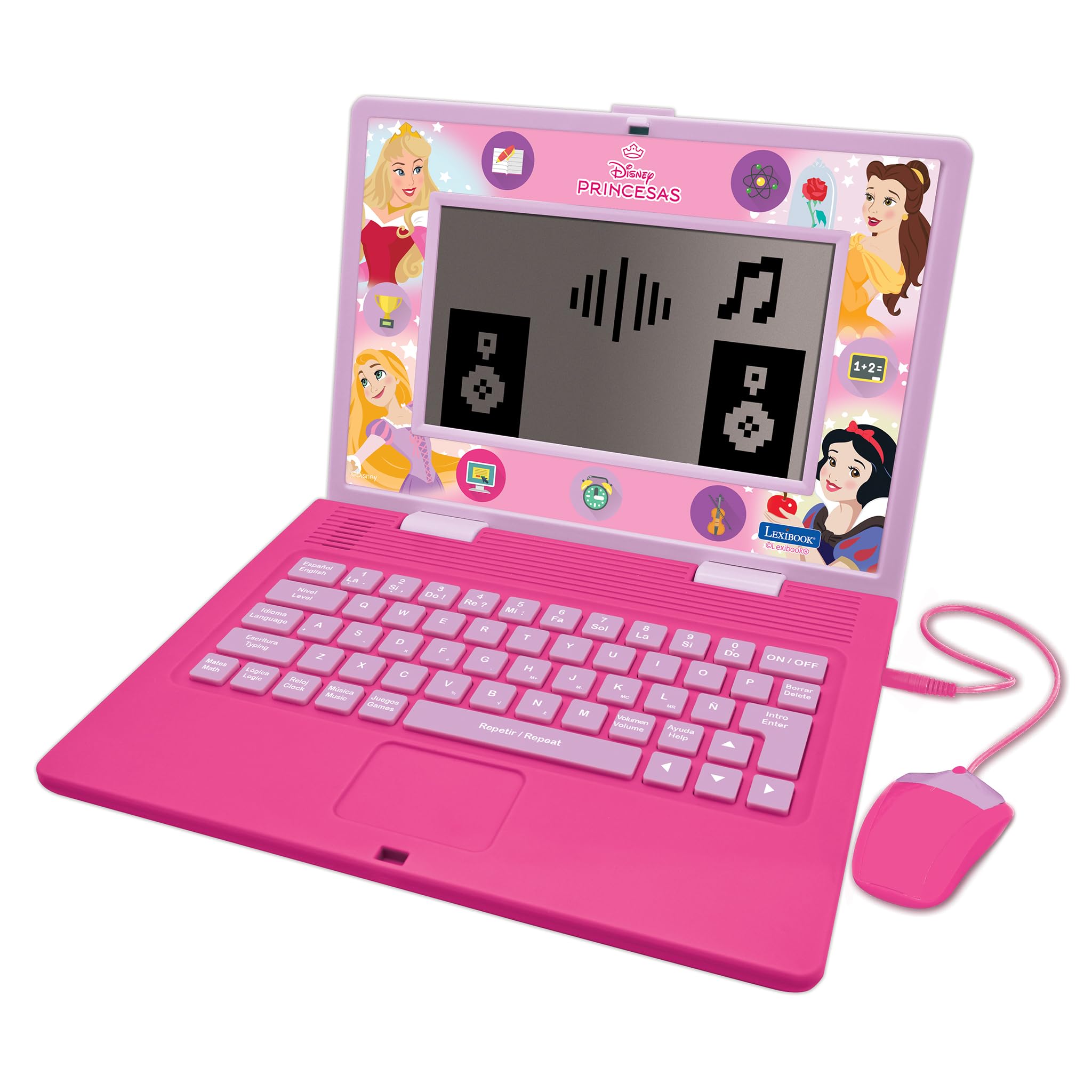 LEXIBOOK Disney Princess Bilingual Educational Laptop - Spanish/English Learning for Kids 8