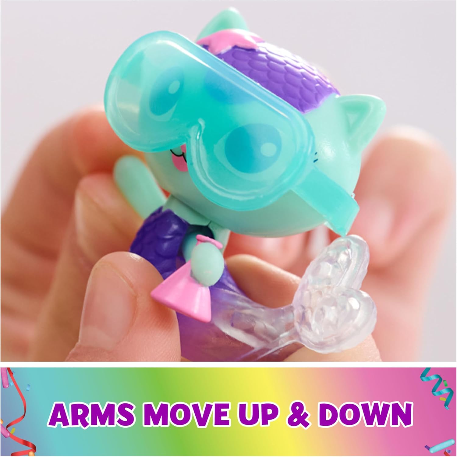 Gabby's Dollhouse MerCat Bobble Figure with Lab Table & Surprise Goggles - 5-Piece Playset 3