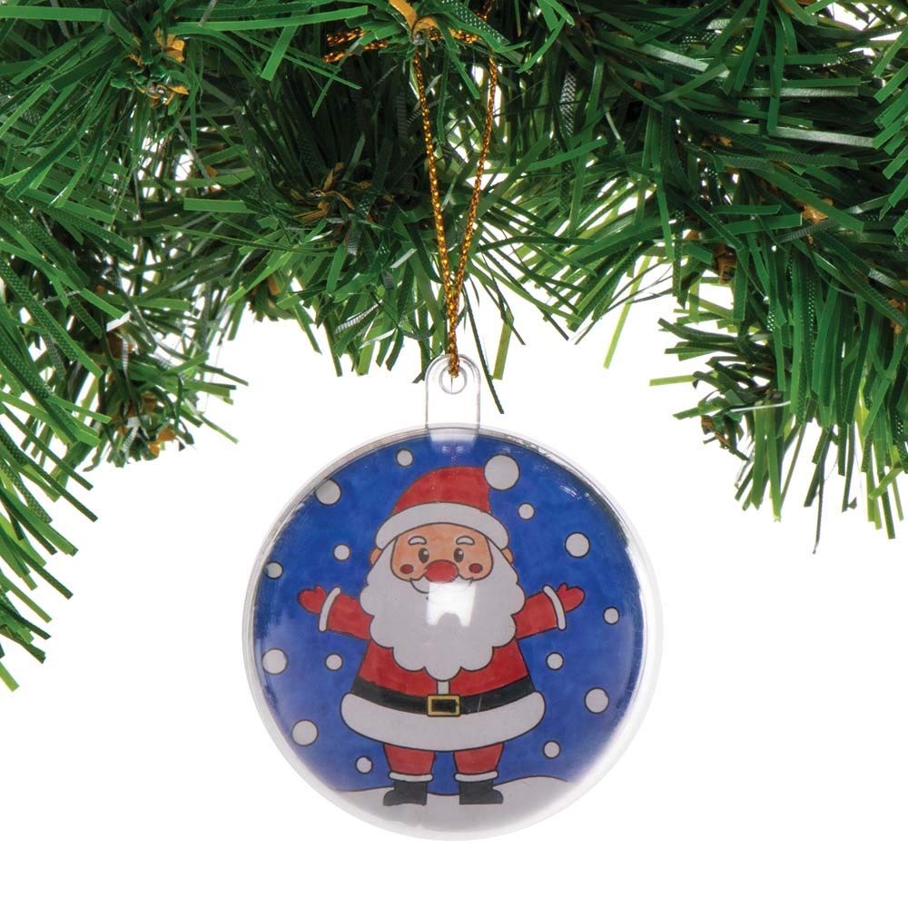 Baker Ross Christmas Colour in Baubles Craft Kit – Pack of 8 Festive Decorations with Pre-Printed Inserts 4