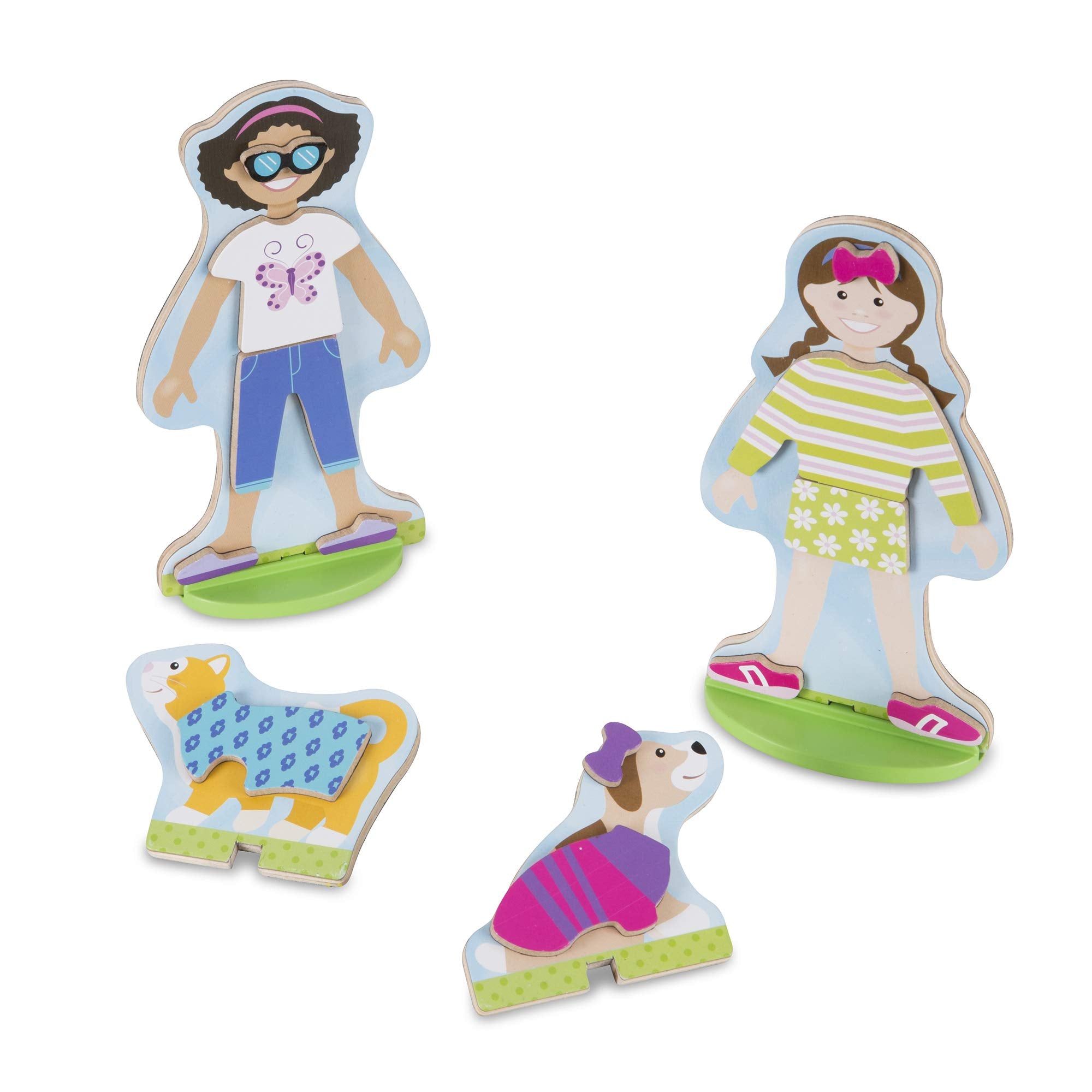 Melissa & Doug Best Friends Magnetic Dress-Up Doll Set - 78-Piece Wooden Playset for Kids Age 3+ 3