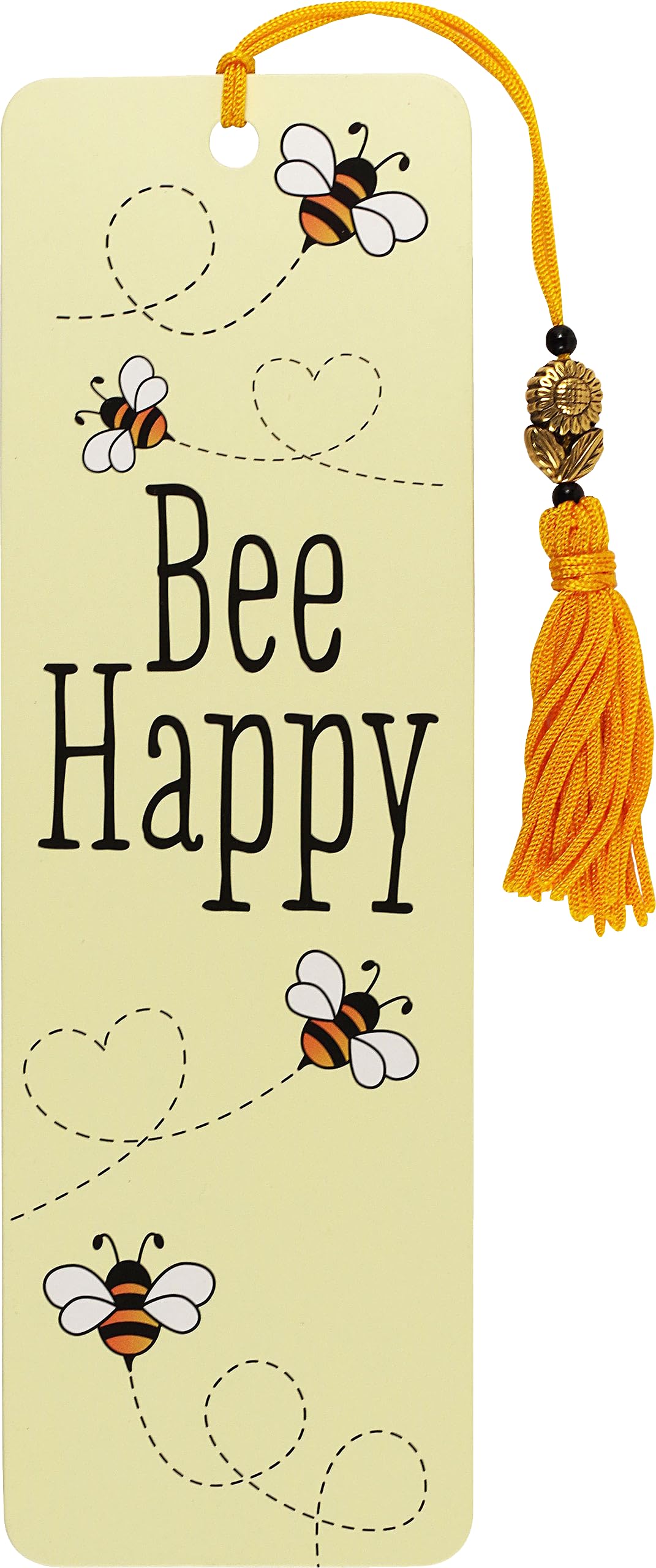 Peter Pauper Press Bee Happy Beaded Bookmark | Cardstock | Yellow | 2-1/2'' x 7-1/8''