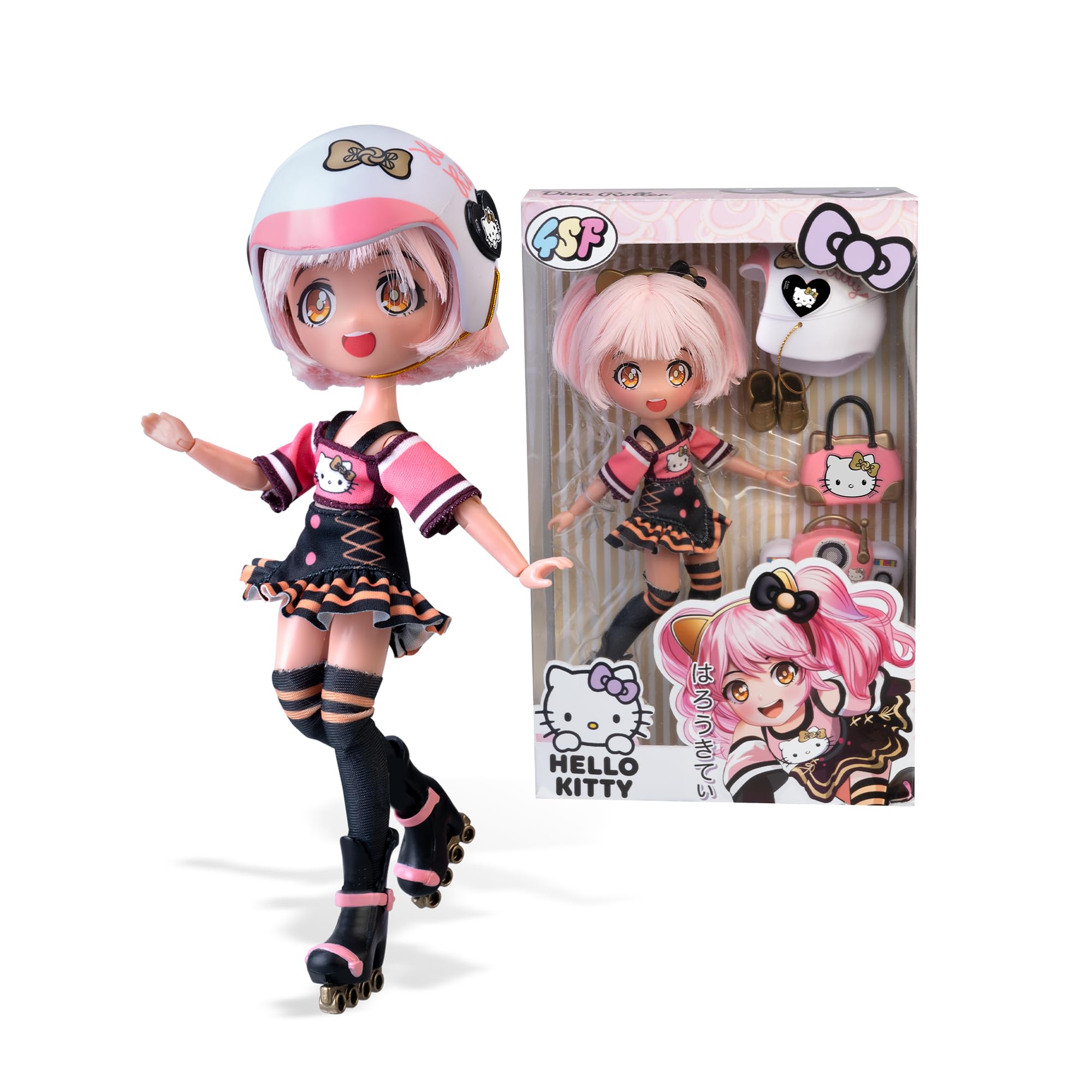 4SF Hello Kitty Golden Diva Roller Fashion Doll - 19.5 cm, Multicolor, 15+ Articulation Points