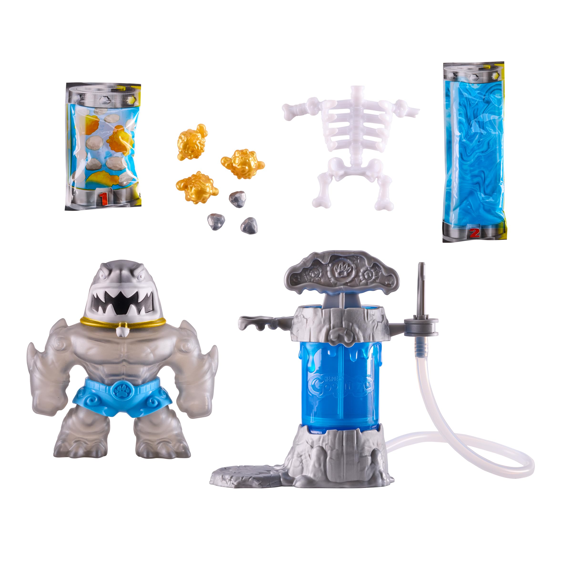 Heroes of Goo Jit Zu Hero Creator Thrash - Create & Stretch Action Figure with 3 Goo Fillings