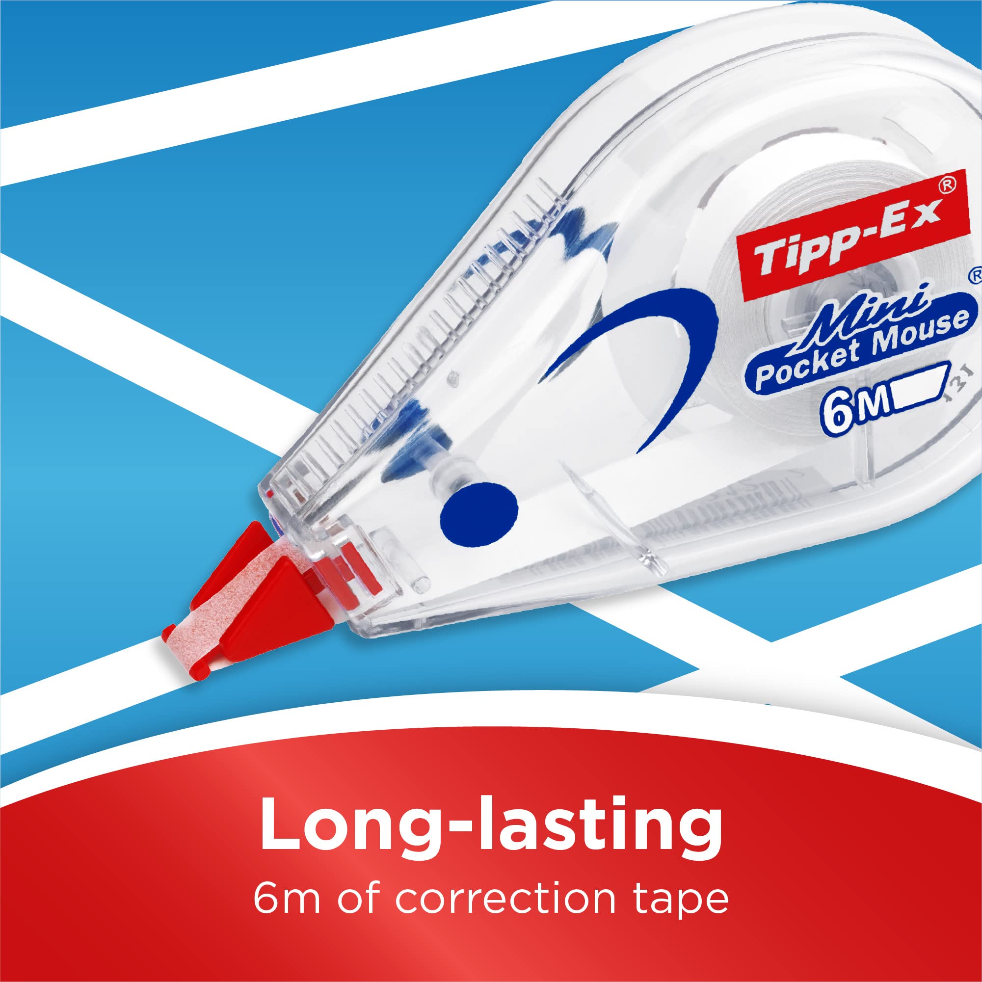 Tipp-Ex Mini Pocket Mouse Correction Tape - Pack of 3 | 6m Tape Length | White Tape