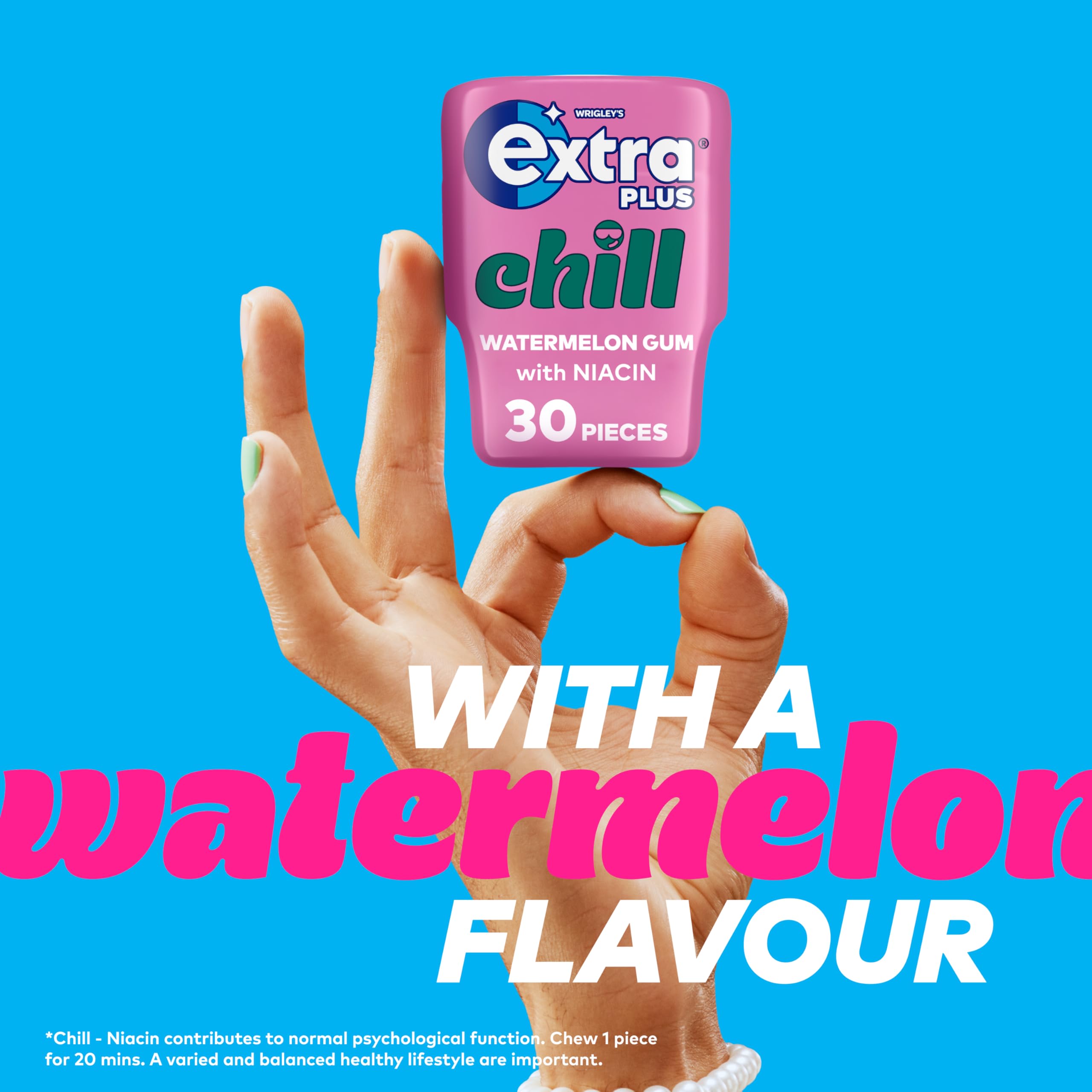 WRIGLEY'S EXTRA Plus Chill Sugar Free Chewing Gum - Watermelon Flavor | 30 Pieces 5