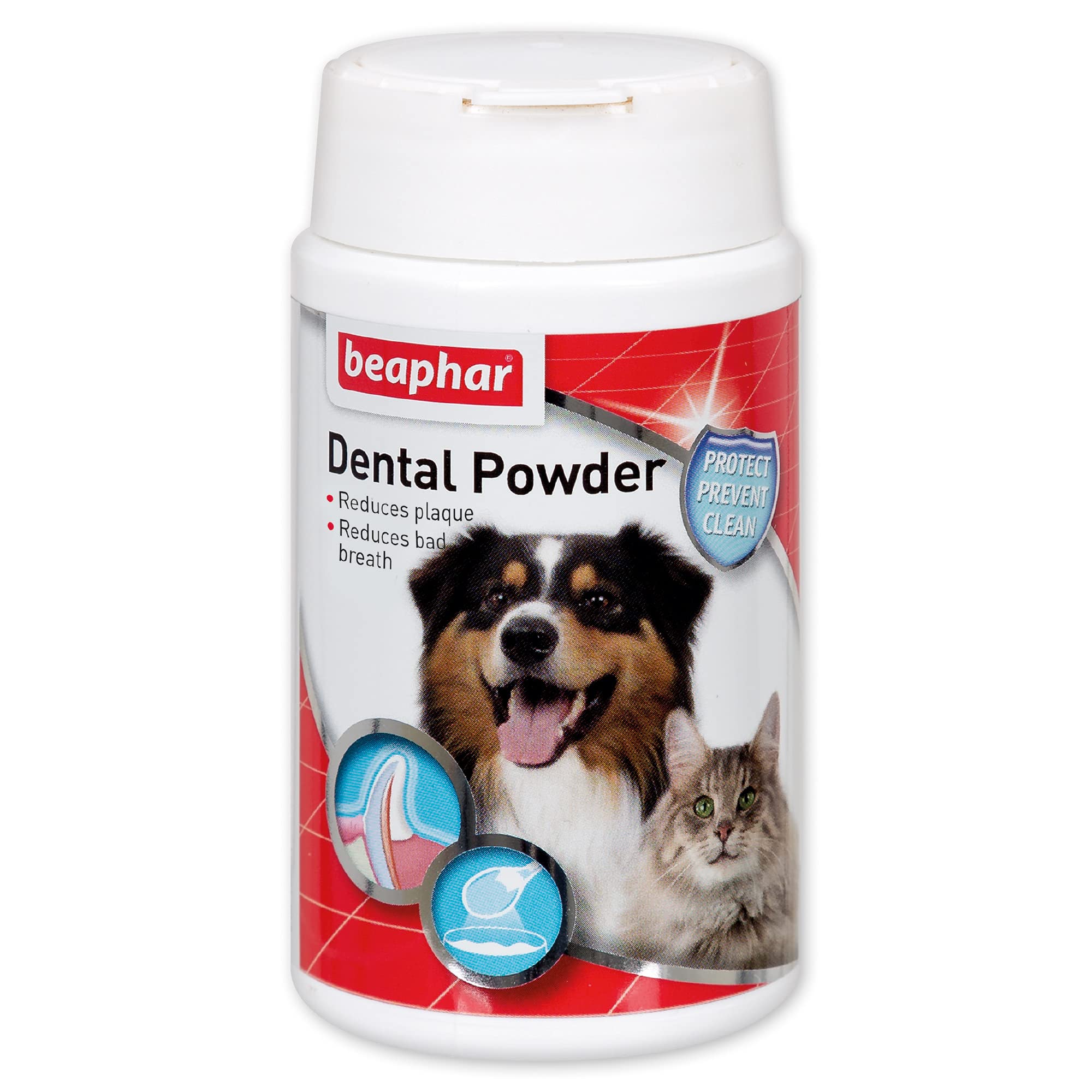 Beaphar Anti-Plaque Dental Powder for Dogs & Cats | Fights Plaque & Bad Breath | 77g Tub