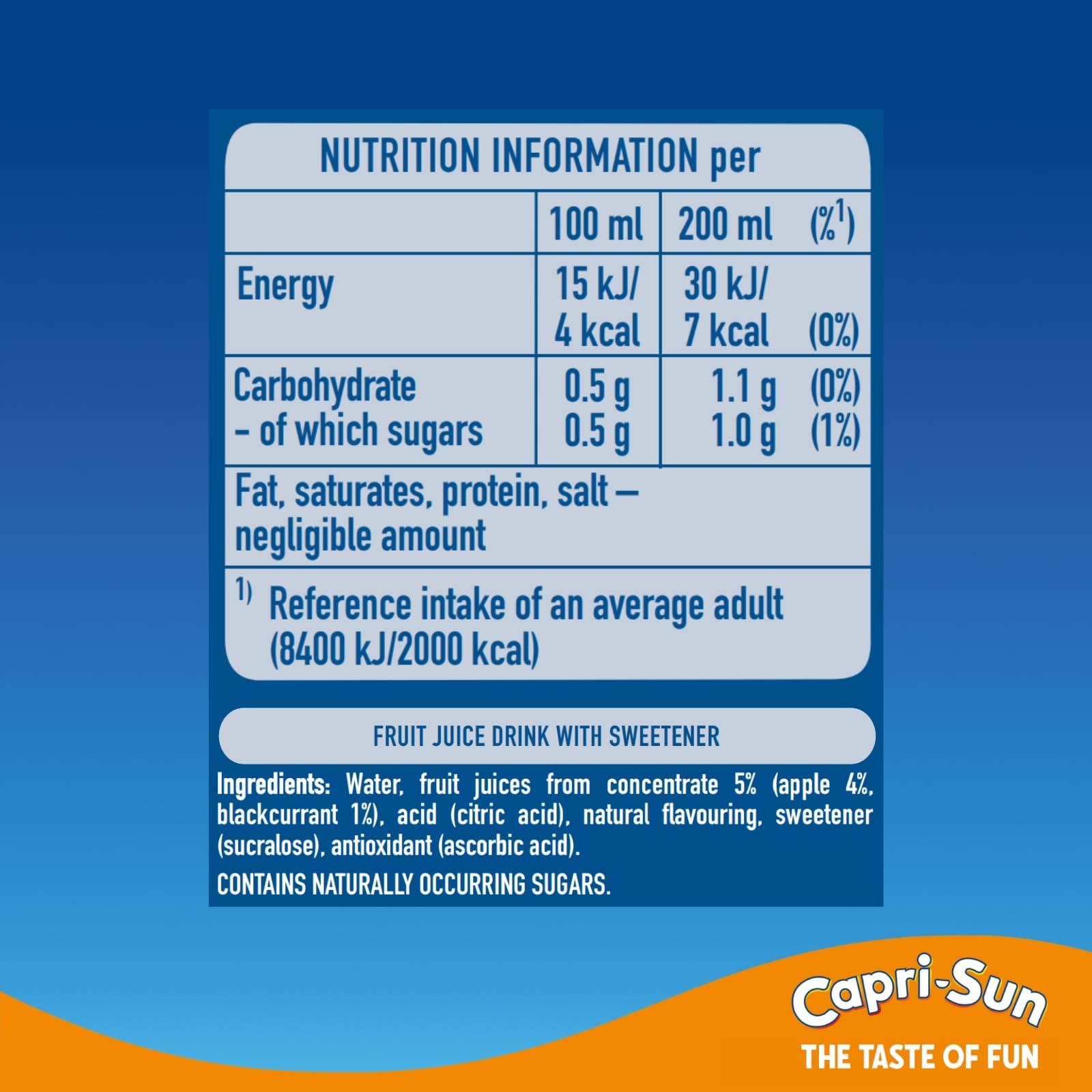 Capri-Sun Zero Blackcurrant & Apple Kids' Juice Drink - No Added Sugar | 8 x 200ml Value Pack 6
