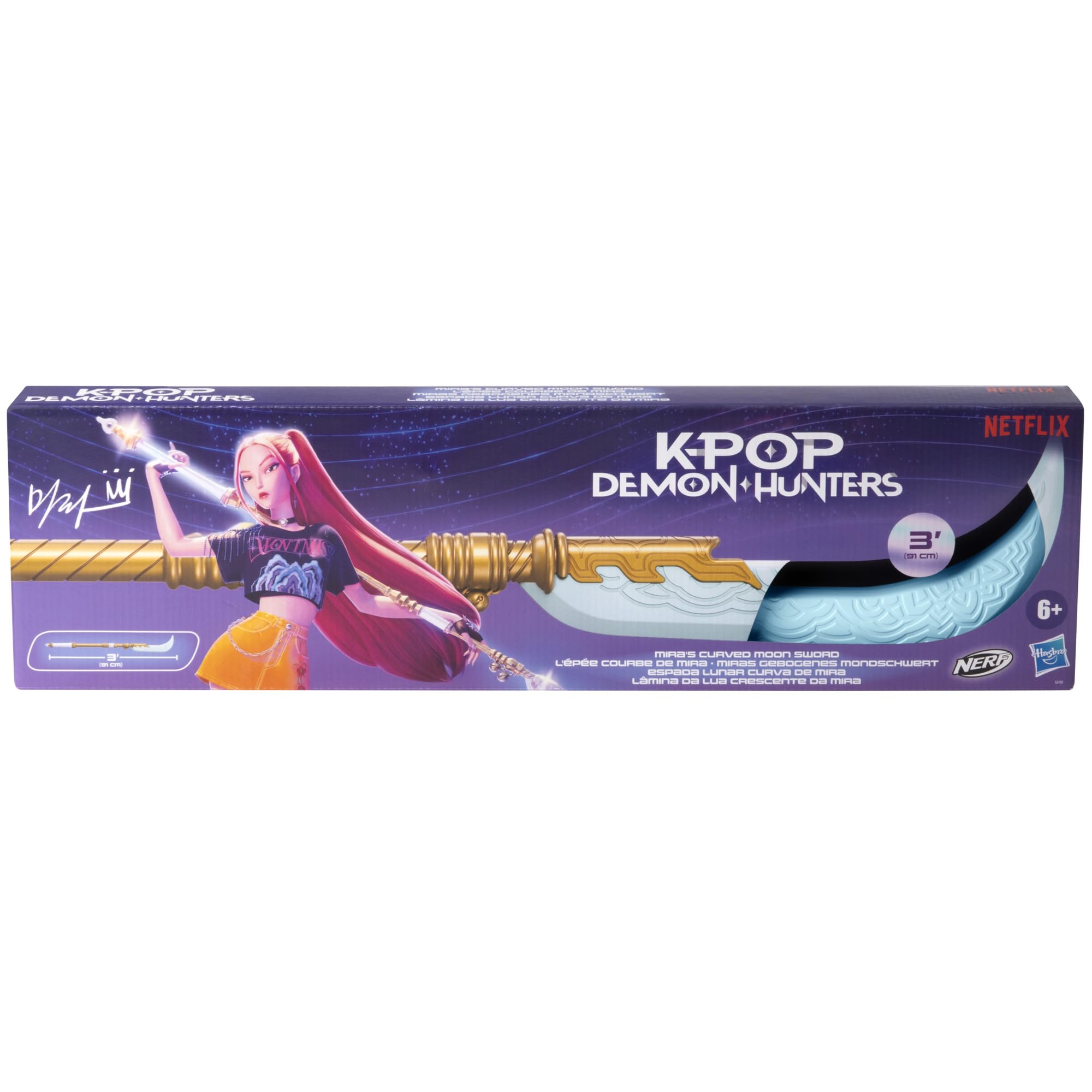 Hasbro Nerf KPop Demon Hunters Mira's Curved Moon Sword - 36 Inches, Ages 6+ 2