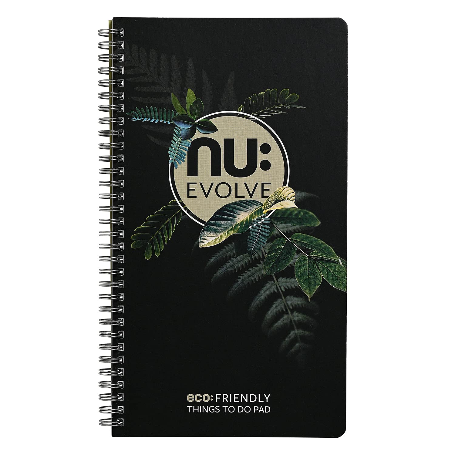 nu: Evolve Things to Do Pad Wirebound Notebook - Recycled, 80gsm Paper, Black | 120 Pages