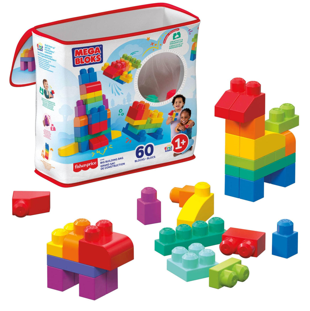 Mega Bloks DCH55 Borsa da Edificio Grande, Blu 60 Pezzi
