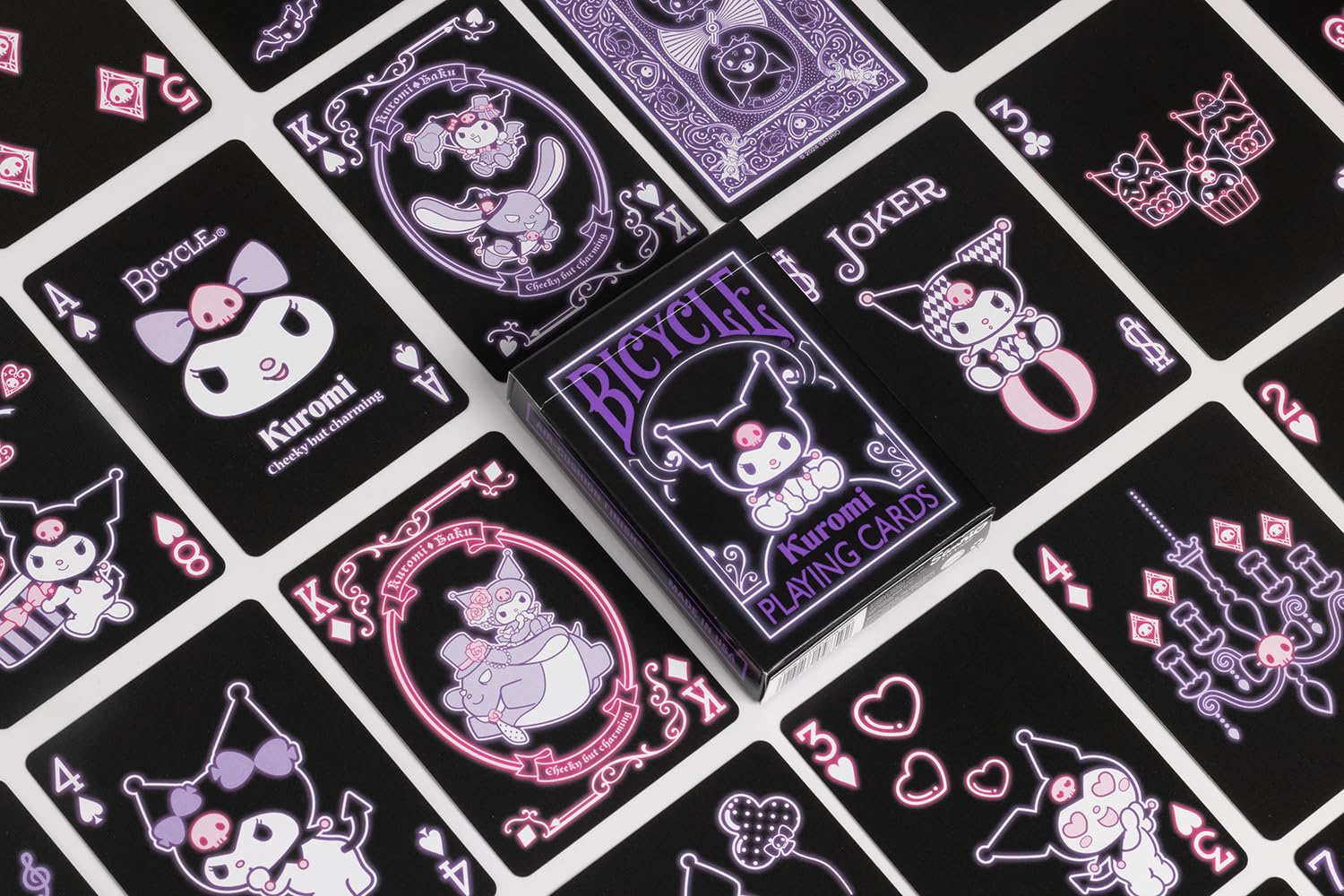 Bicycle Kuromi Sanrio Playing Cards Deck - Black, Pink and Purple Design 4