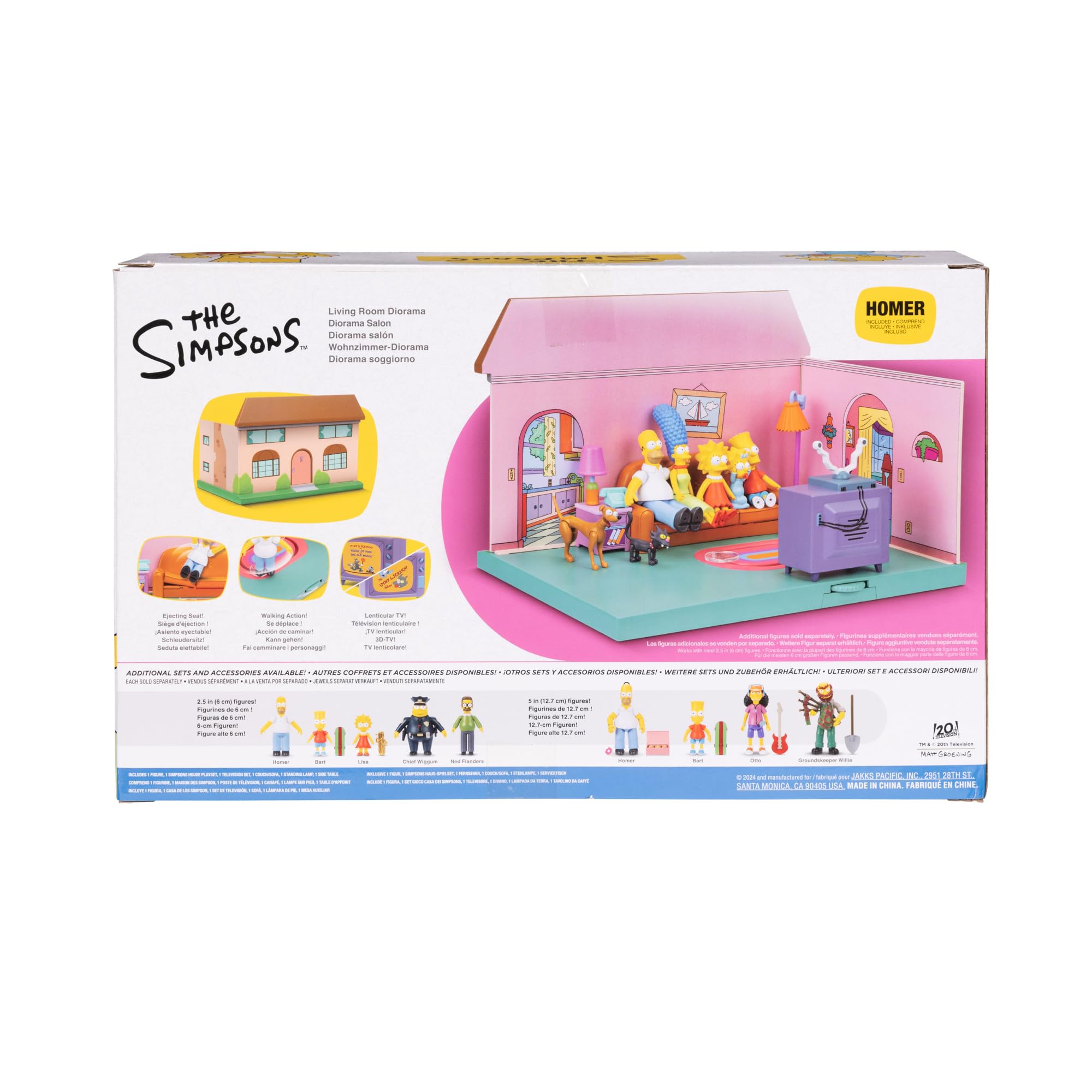 Jakks Pacific The Simpsons Living Room Diorama Playset - Includes Homer Figure, Interactive Features, Ages 4+ 6
