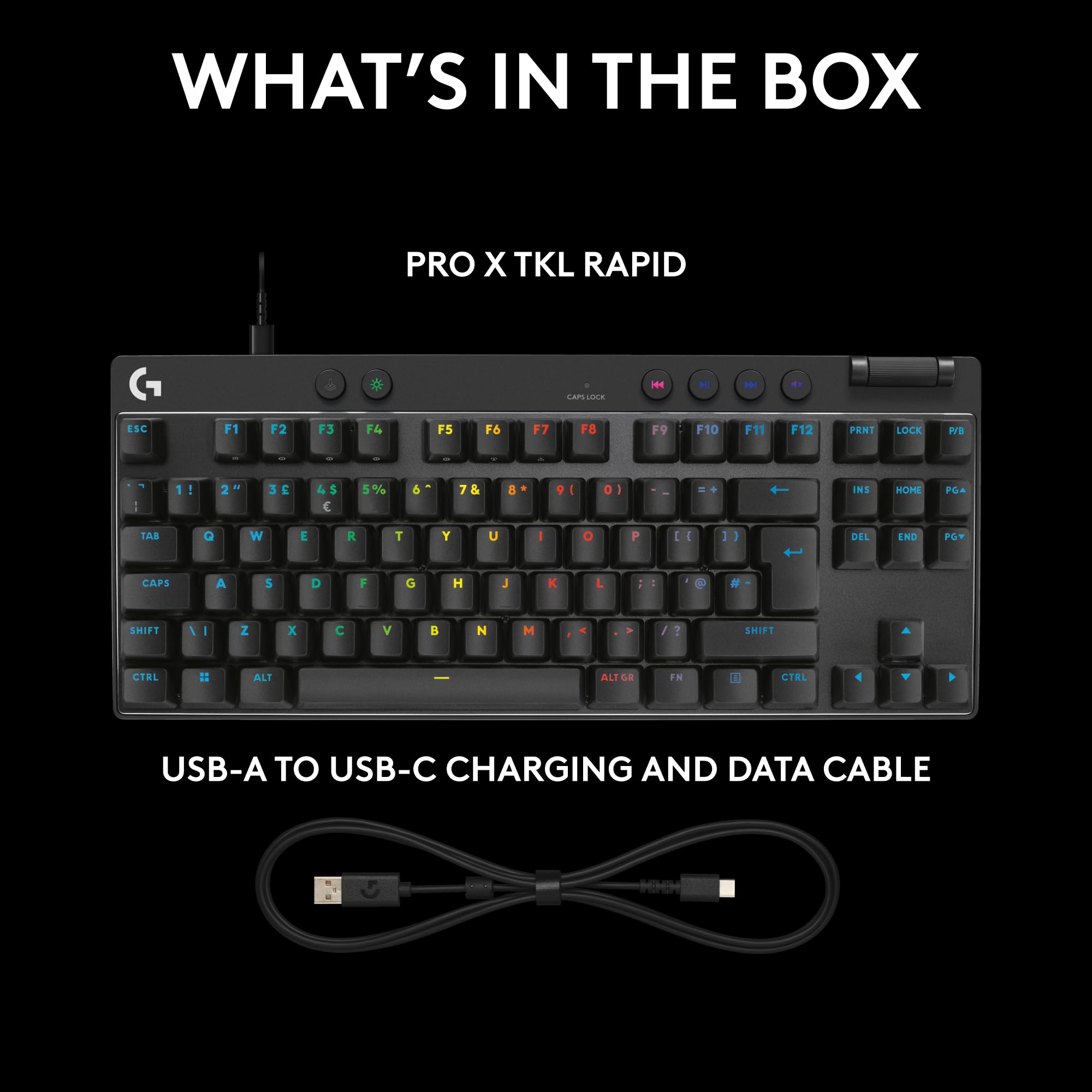 Logitech G PRO X TKL RAPID Wired Gaming Keyboard - Magnetic Hall-Effect Switches, RGB LIGHTSYNC, Tenkeyless Design 4