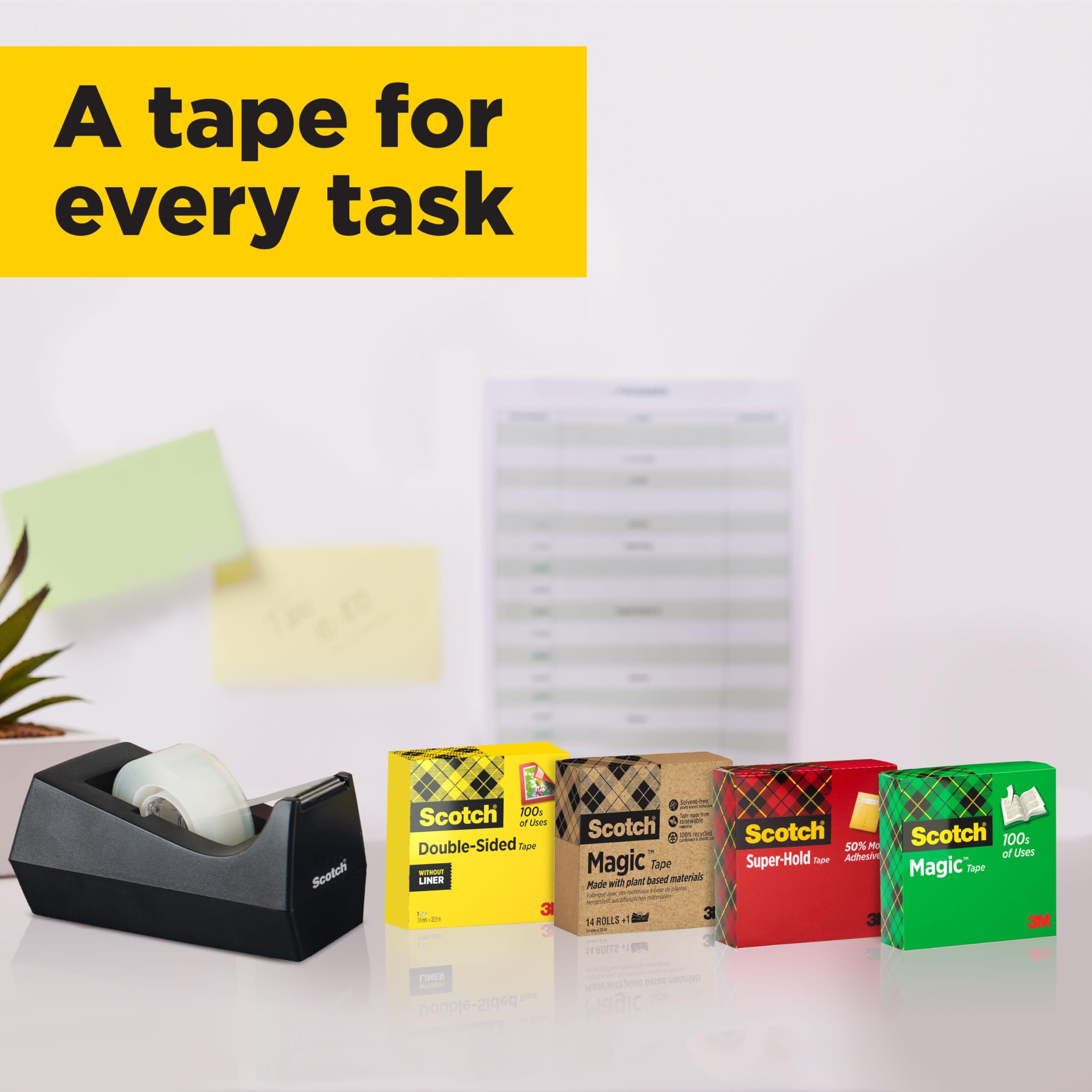Scotch Magic Tape, Value Pack, 8 Rolls , 19 mm x 33 m - General Purpose Sticky Tape for Document Repair, Labelling & Sealing 3