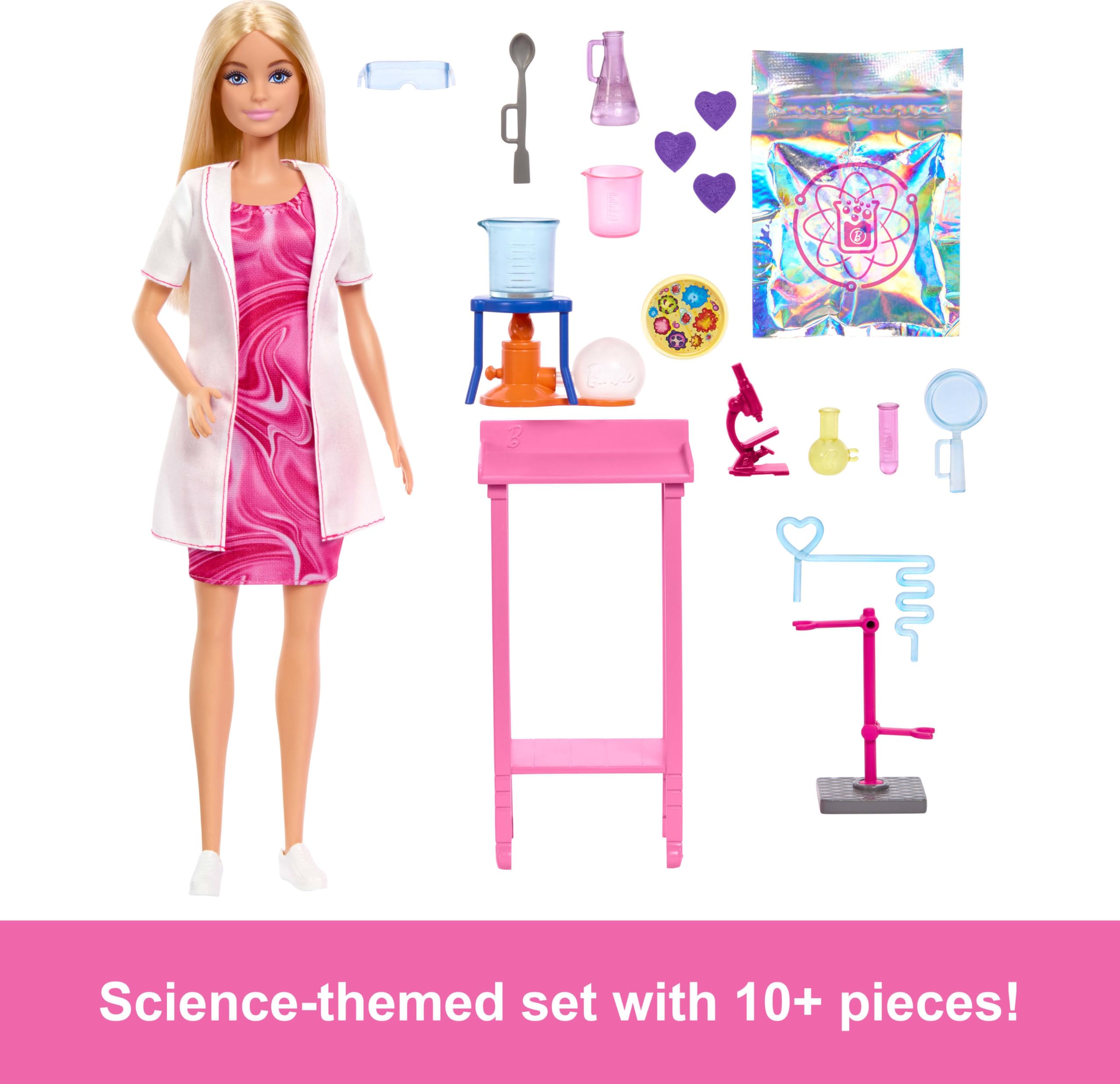 Barbie Scientist Doll and Accessories with Blonde Fashion Doll, Lab Table | Color-Change Beaker | Ages 3+ 3