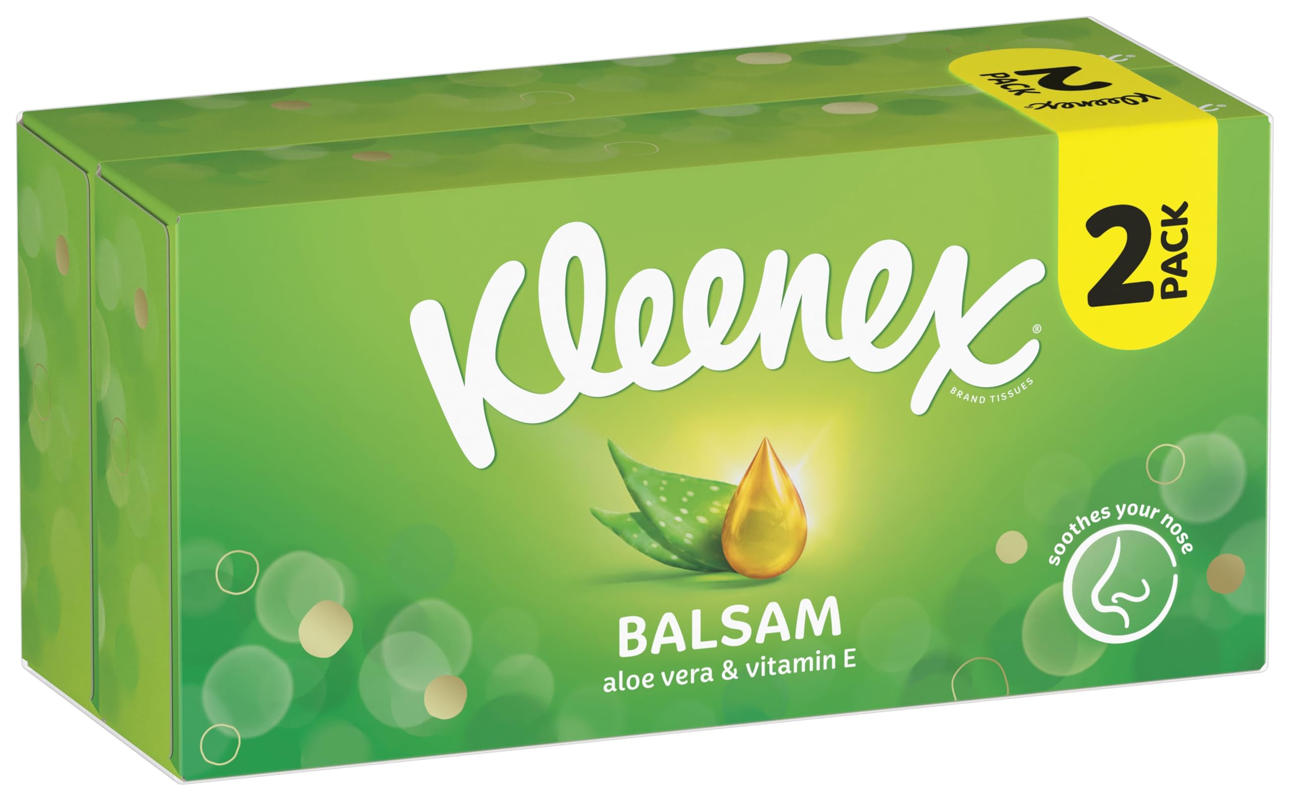 Kleenex Balsam Tissues - Soothing Balm with Aloe Vera & Vitamin E | 128 Count Twin Pack 2