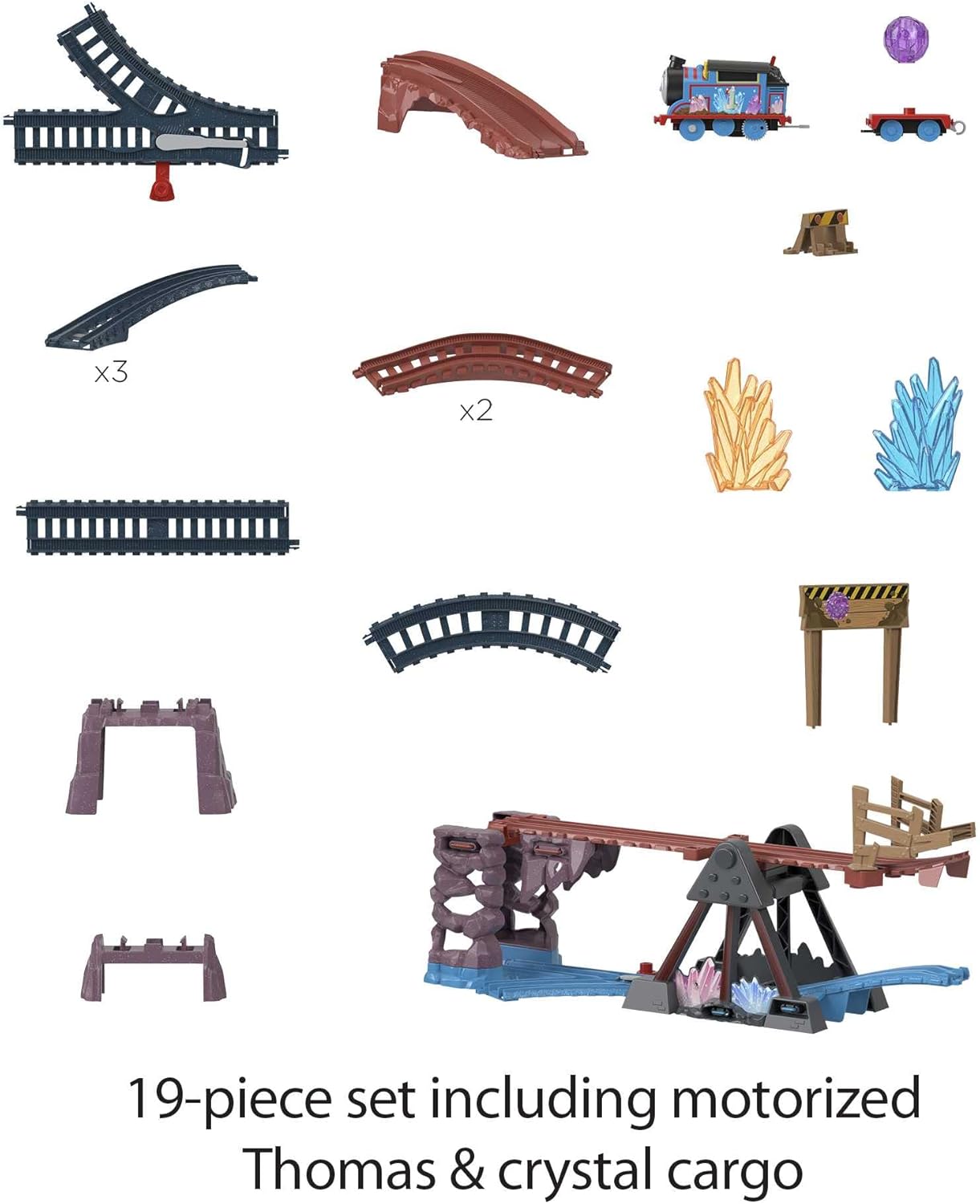 Fisher-Price Thomas and Friends Crystal Caves Adventure Train Set - Motorized Thomas Engine & Track Playset for Ages 3+ 4