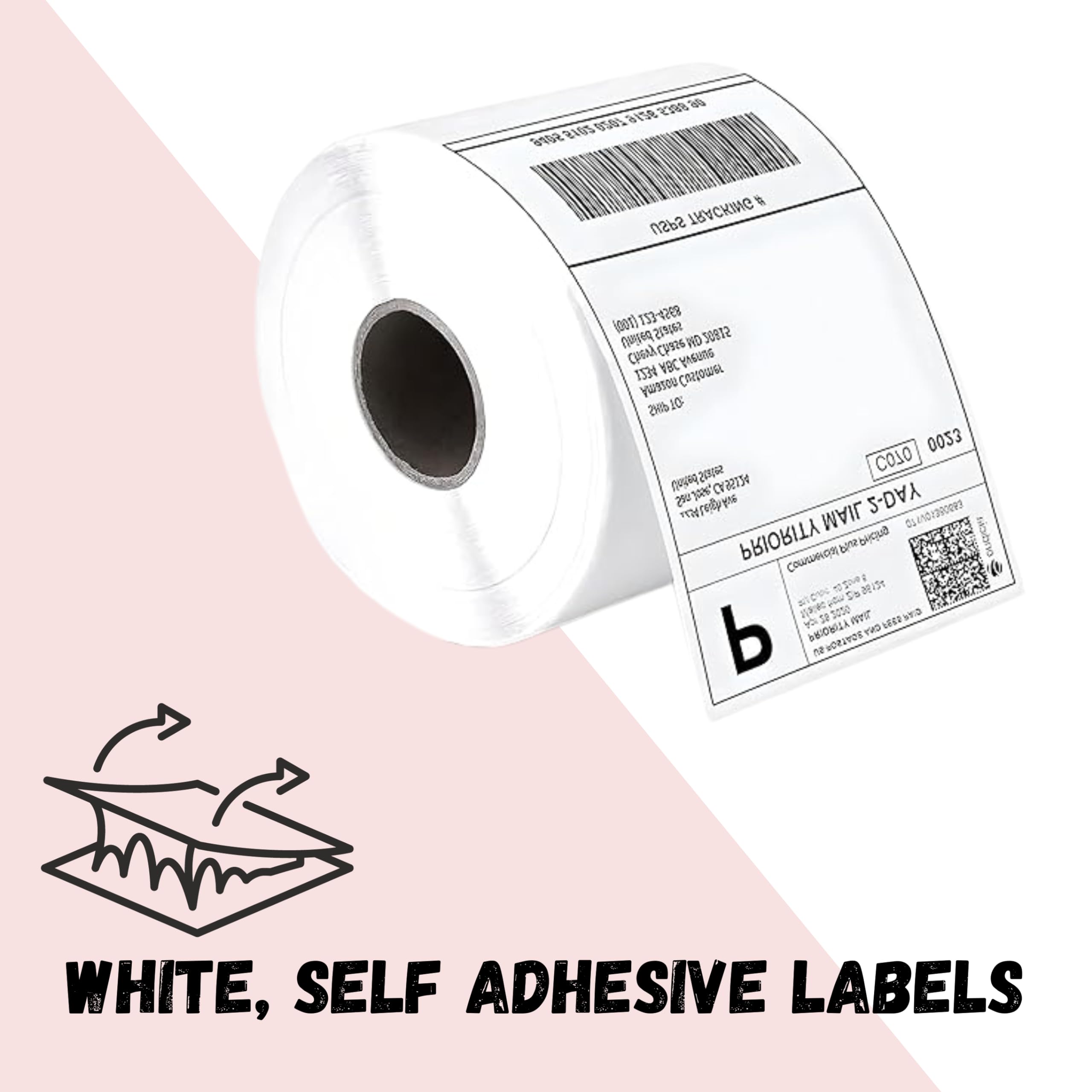 Deco Fleur Thermal Printer Labels - 6x4 Inch | 500 Labels per Roll | White Papier