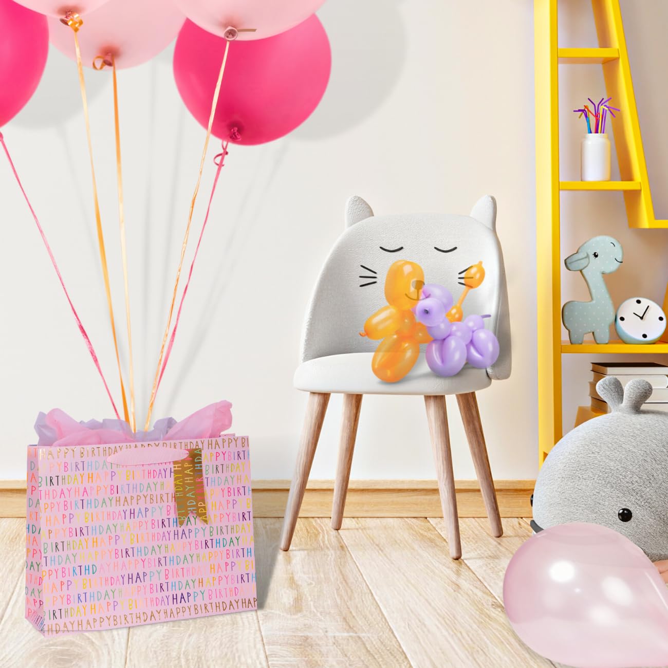 Glick Large Landscape Gift Bag - Happy Birthday | Pink | 355mm x 275mm x 100mm 2