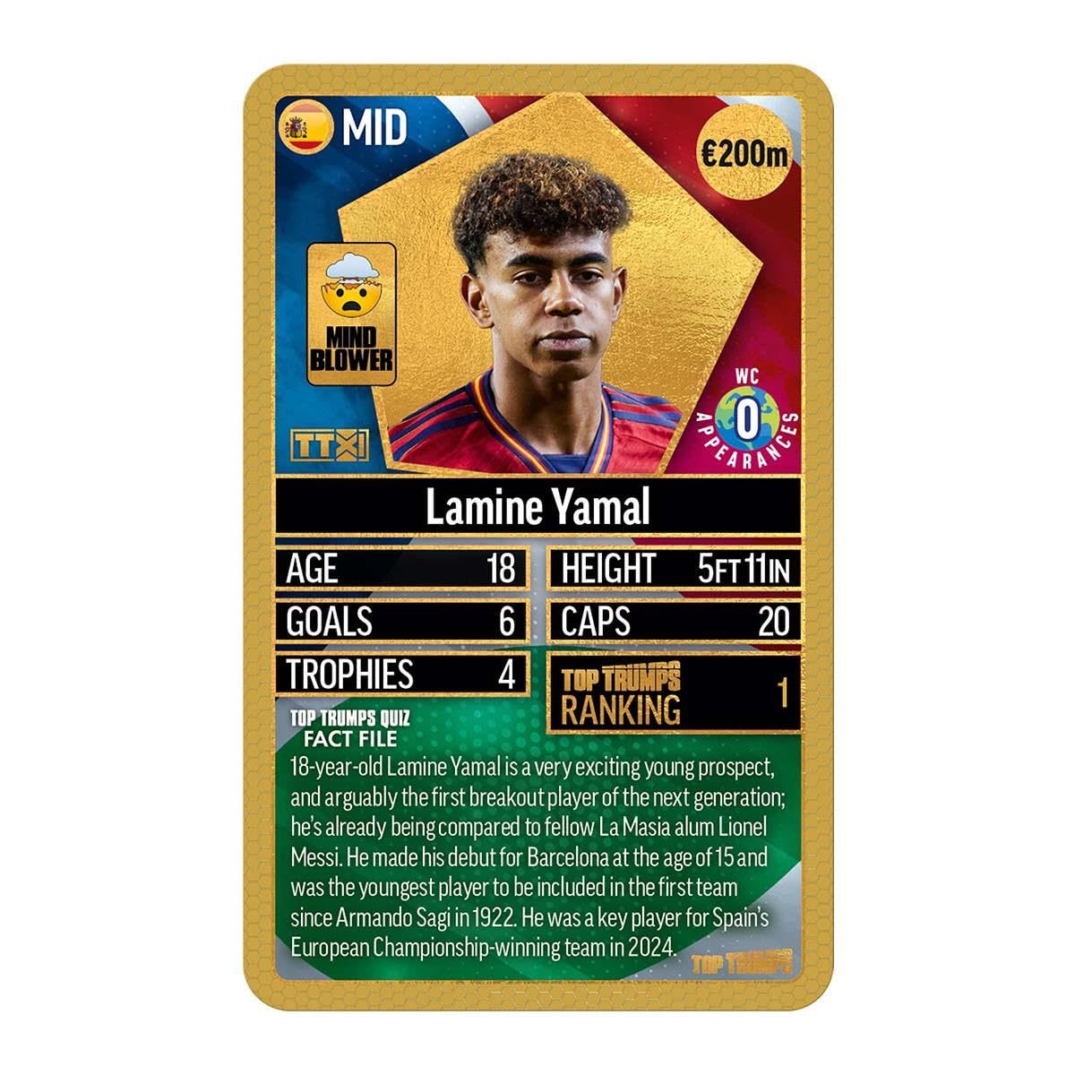 Top Trumps World Football Stars Top 200 Card Game - Chrome Gold Pack | Unisex Children