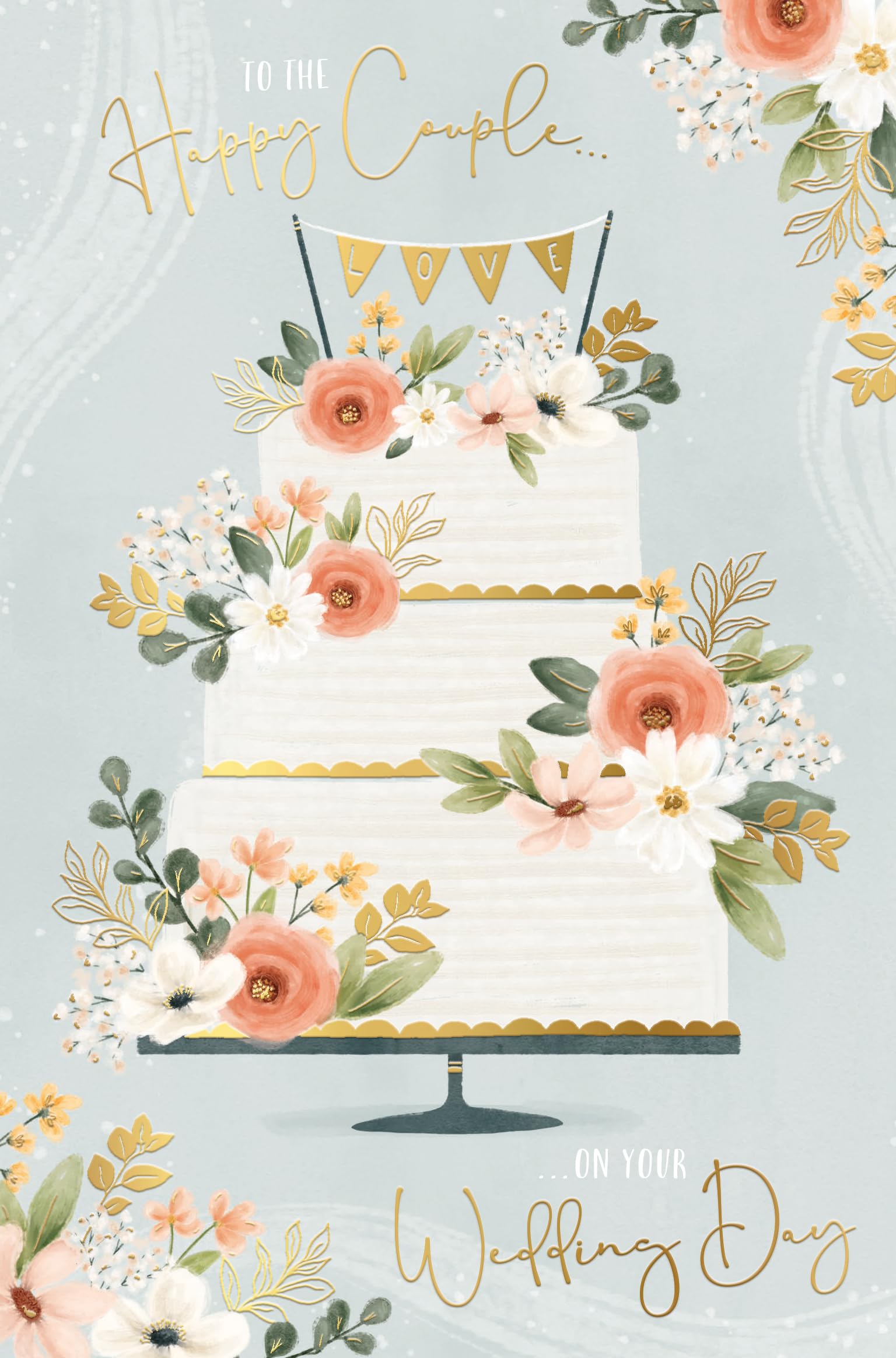 Me To You Bear Wedding Greeting Card - Happy Couple Cake Design | 5 x 8 Inch