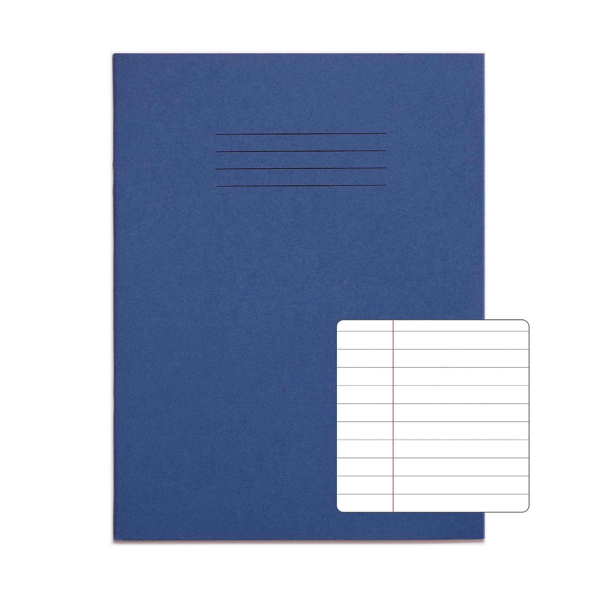Rhino A5+ Exercise Books - 10 Pack | 80-Page, 8mm Lined with Margin | Dark Blue 2