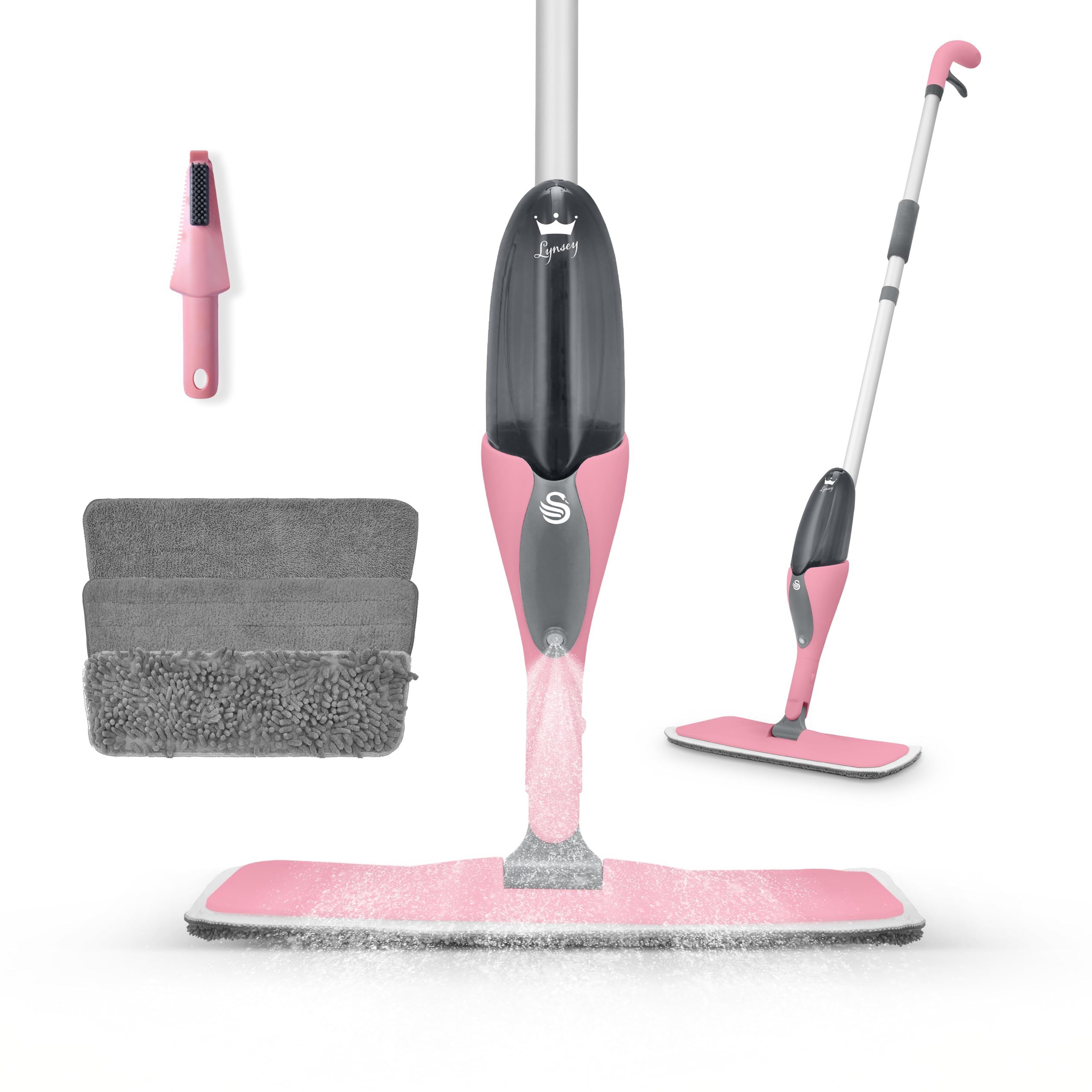 Swan Lynsey Queen of Clean Spray Mop - 2-in-1 Wet Mopping & Dry Dusting | Pink