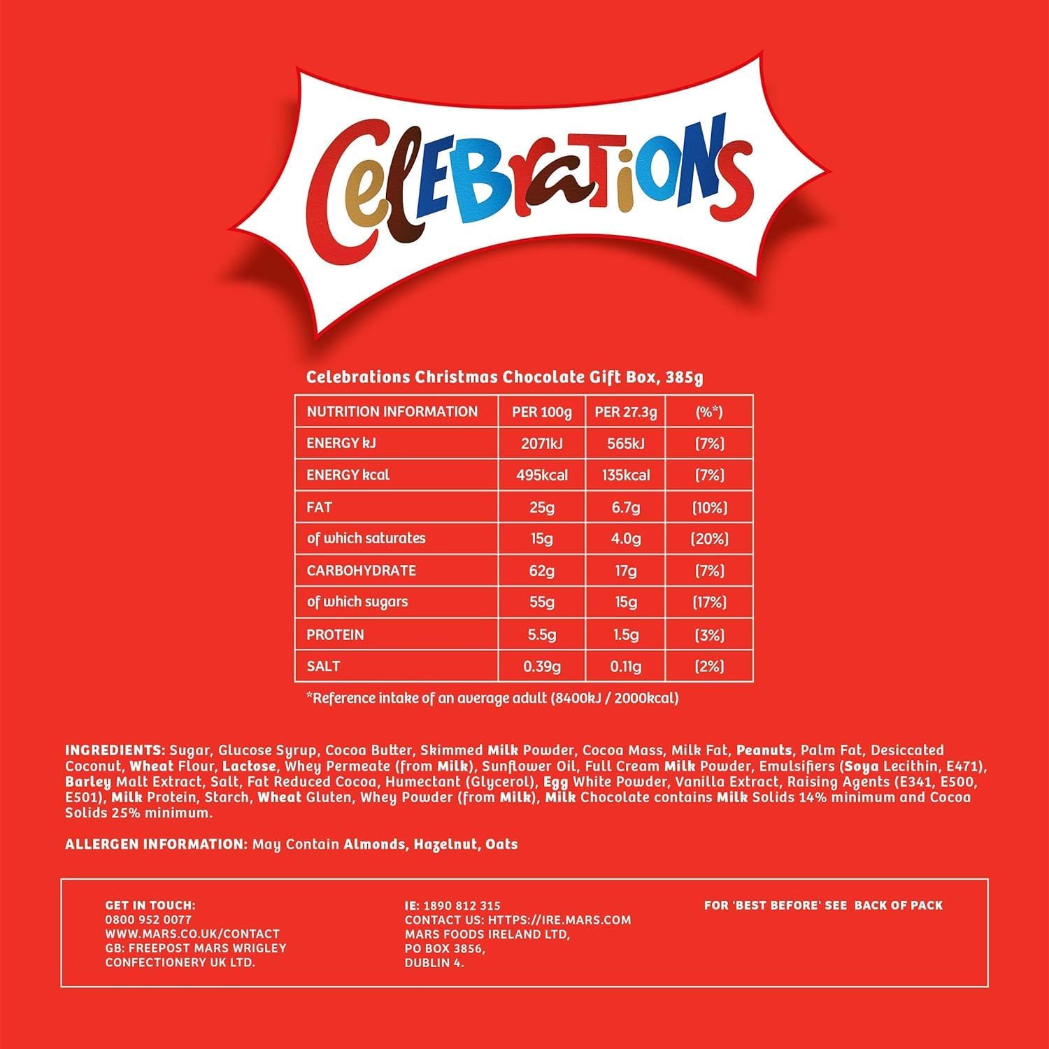 Celebrations Milk Chocolate Gift Box of Mini Chocolates & Biscuit Bars - 385g 4