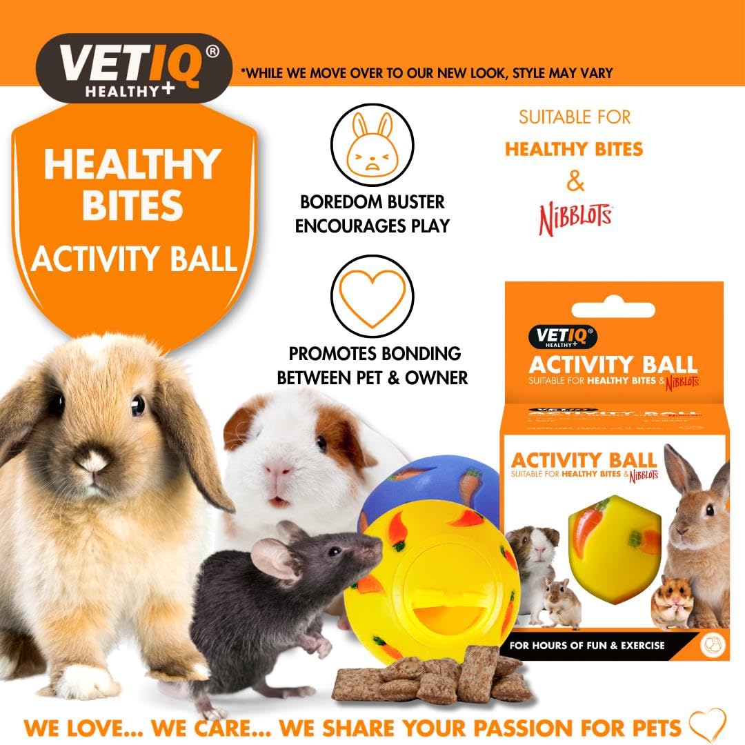 VETIQ Healthy Bites Activity Treat Ball for Small Animals | Boredom Buster Toy | 7cm Diameter 2