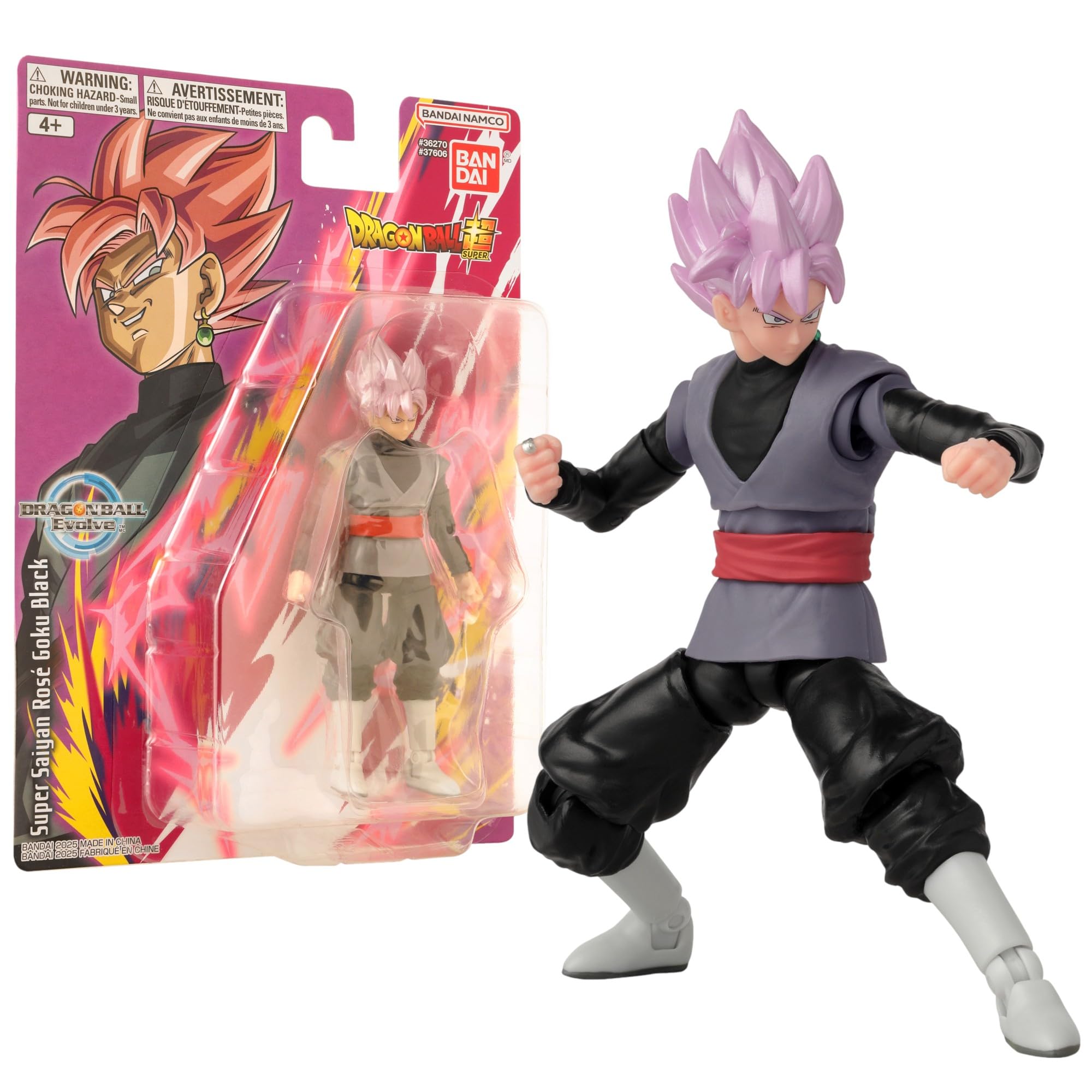 BANDAI Dragon Ball Evolve Super Saiyan Rose Goku Black Action Figure | 5 Inches | 27+ Points of Articulation 1
