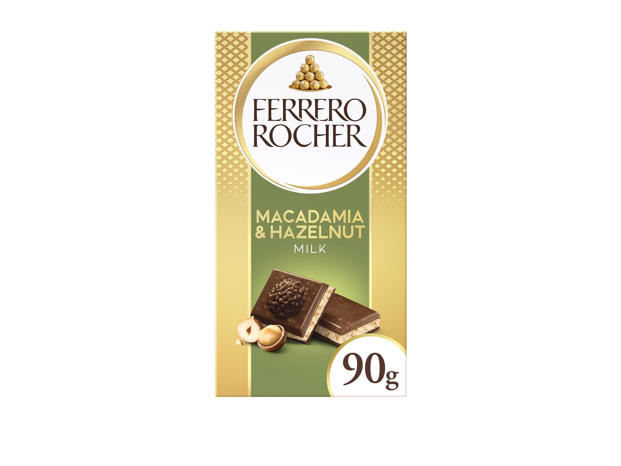 Ferrero Rocher Luxury Milk Chocolate Bar with Hazelnut & Macadamia, 90g 6
