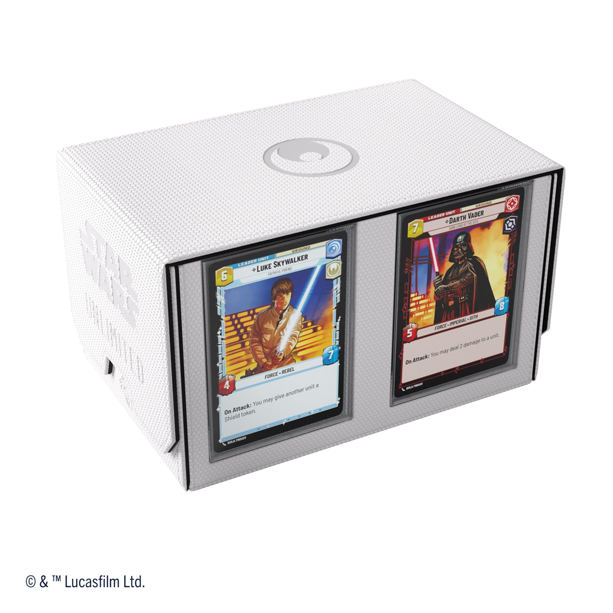 Gamegenic Star Wars Unlimited Double Deck Pod - White/Black | Holds 2 Double-Sleeved Decks 2