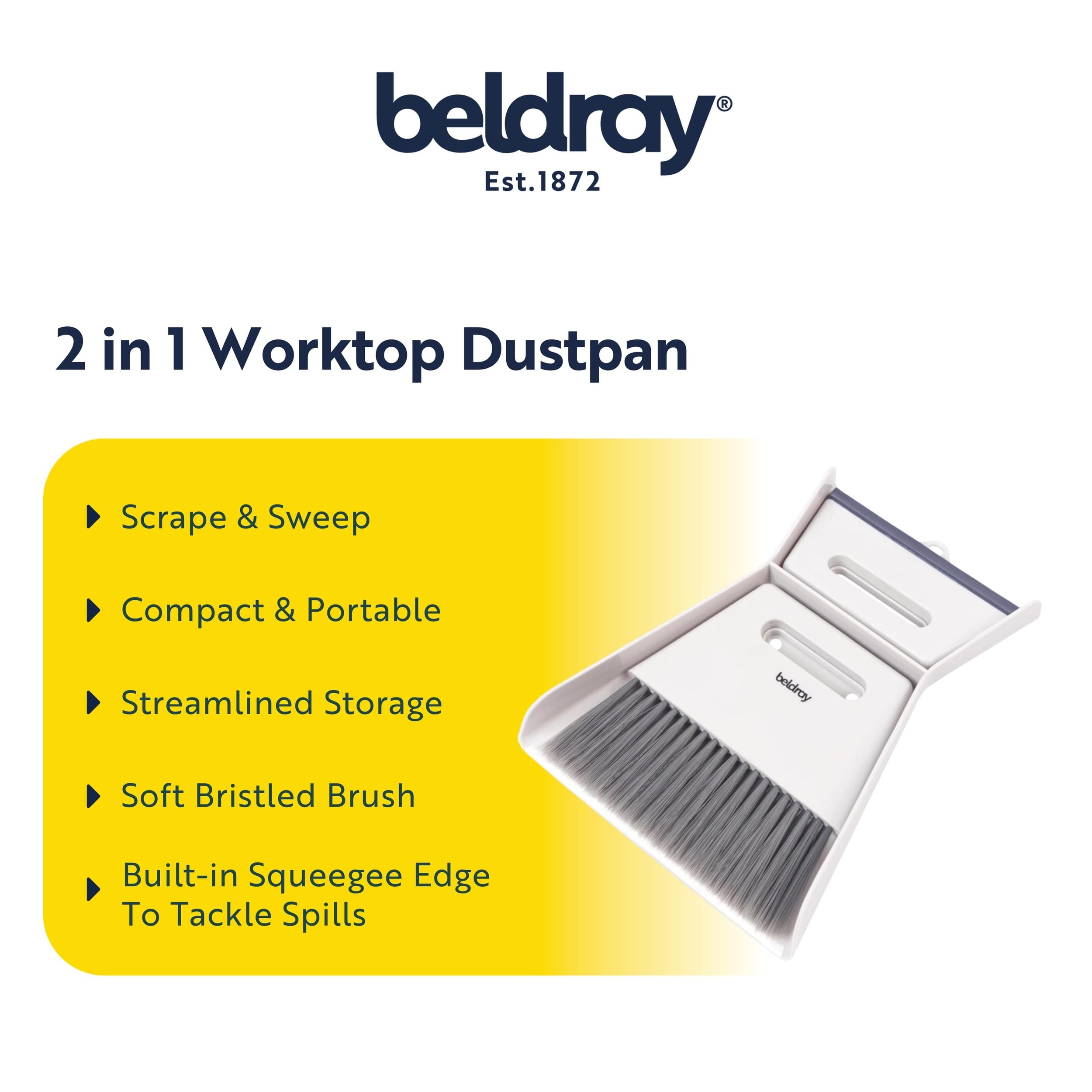 Beldray Deep Clean 2 in 1 Worktop Dustpan & Brush Set – Grey 9