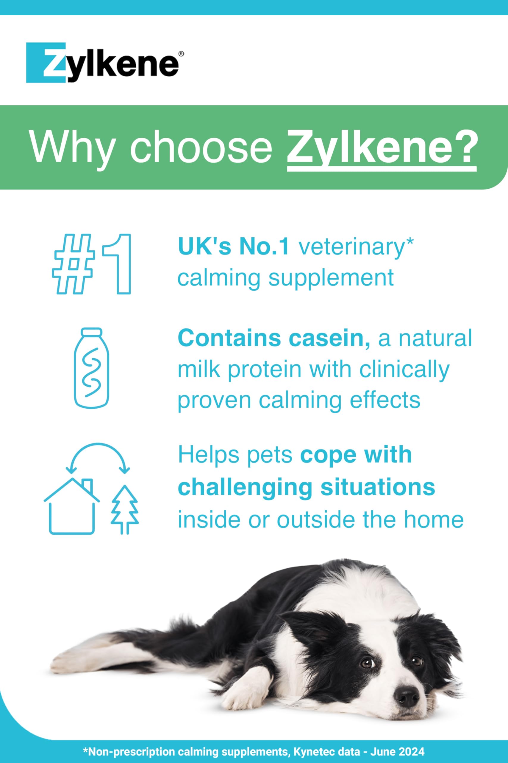 Zylkene Calming Supplements for Medium Dogs (10 to 30kg) 225mg | Promotes Relaxation 2