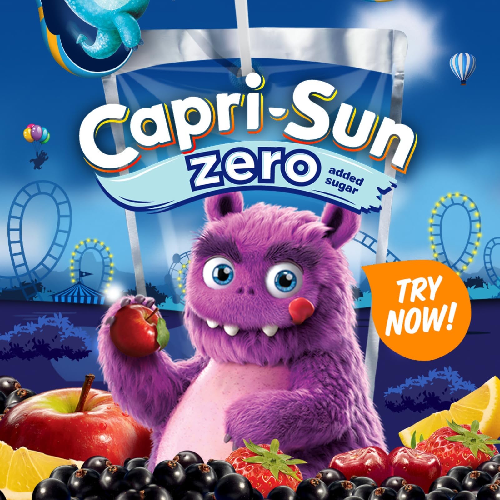 Capri-Sun Zero Monster Alarm Kids' Juice Drink - Apple, Blackcurrant & Cherry | 4 x 200ml Pouches 6