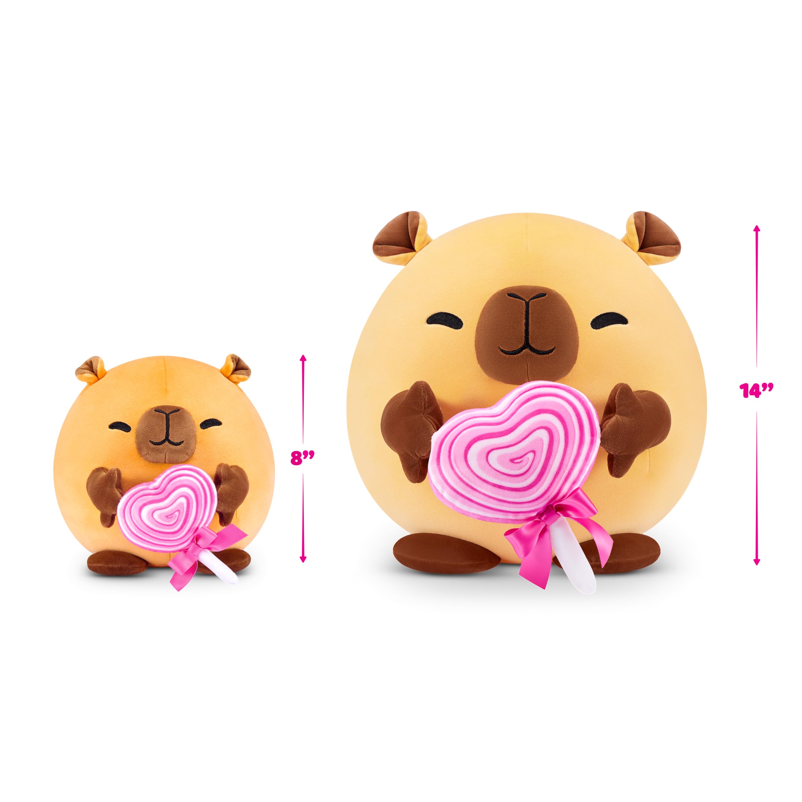 Snackles Capybara - 20 cm ZURU Cuddly Squishy Comfort Plush with Lollipop Snack