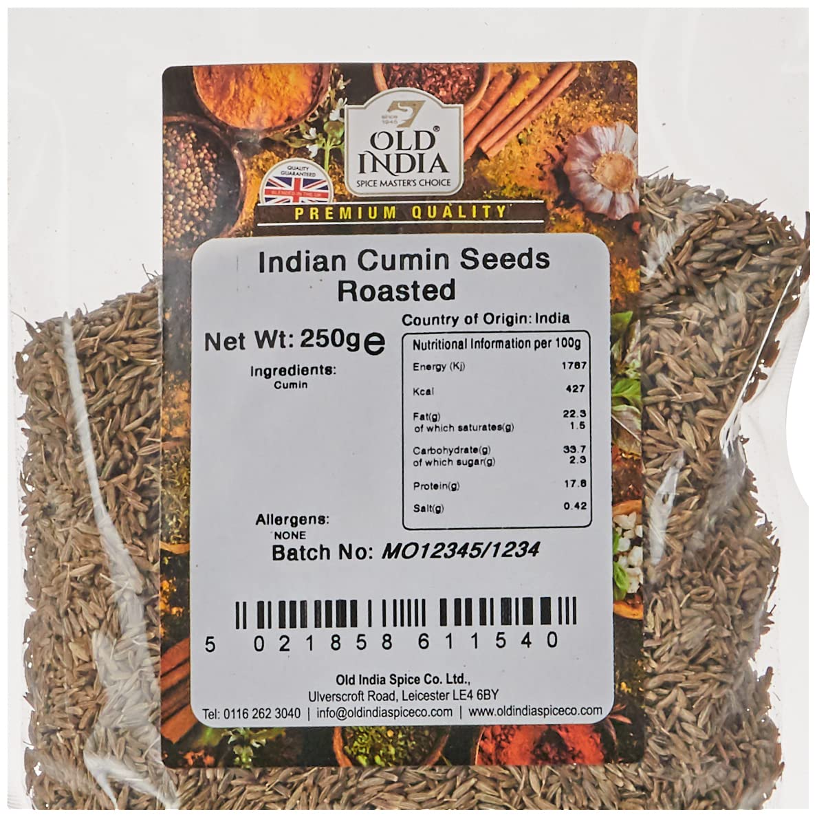Old India Cumin Seeds, Roasted | 250g Natural Whole Spice