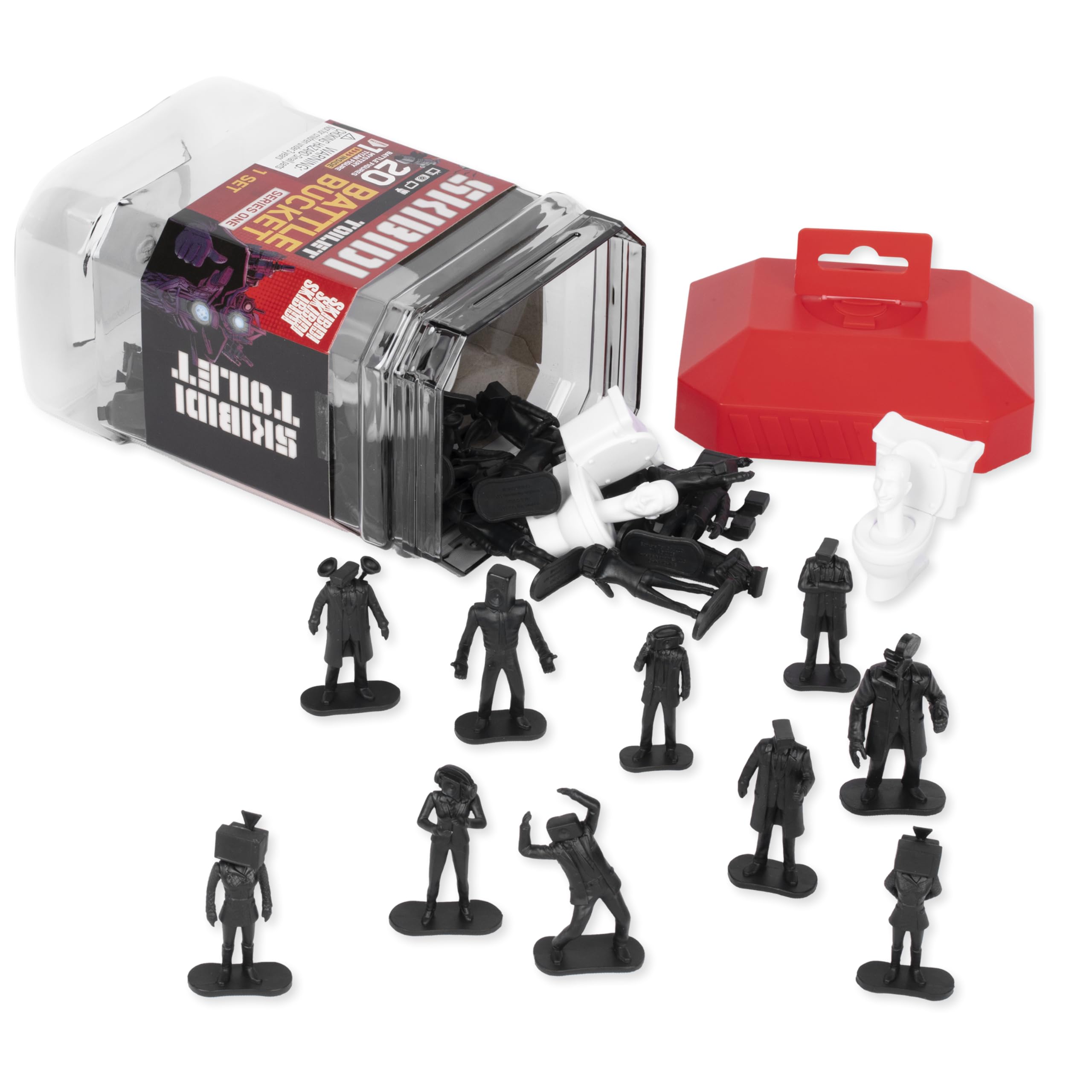 Skibidi Toilet Battle Bucket - 20-Piece Collectible Action Figure Playset for Kids 8+ 3