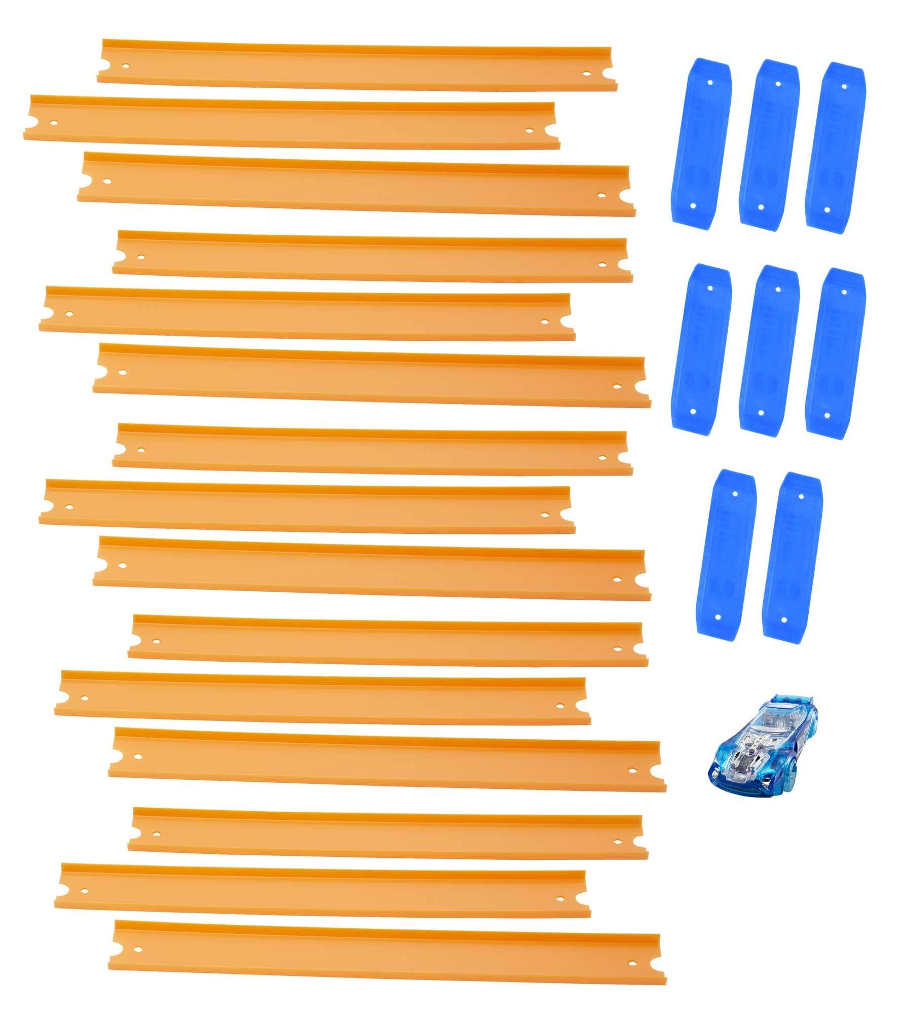 Hot Wheels BHT77 Straight Track Builder with Diecast Car Toy Playset - Ages 4+ 9