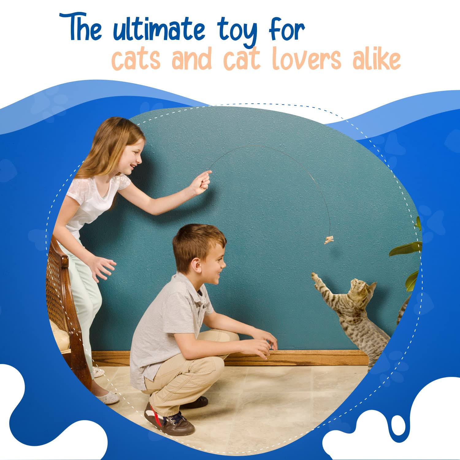 CAT DANCER Interactive Cat Toy - Cardboard, Stick Form, Portable 3