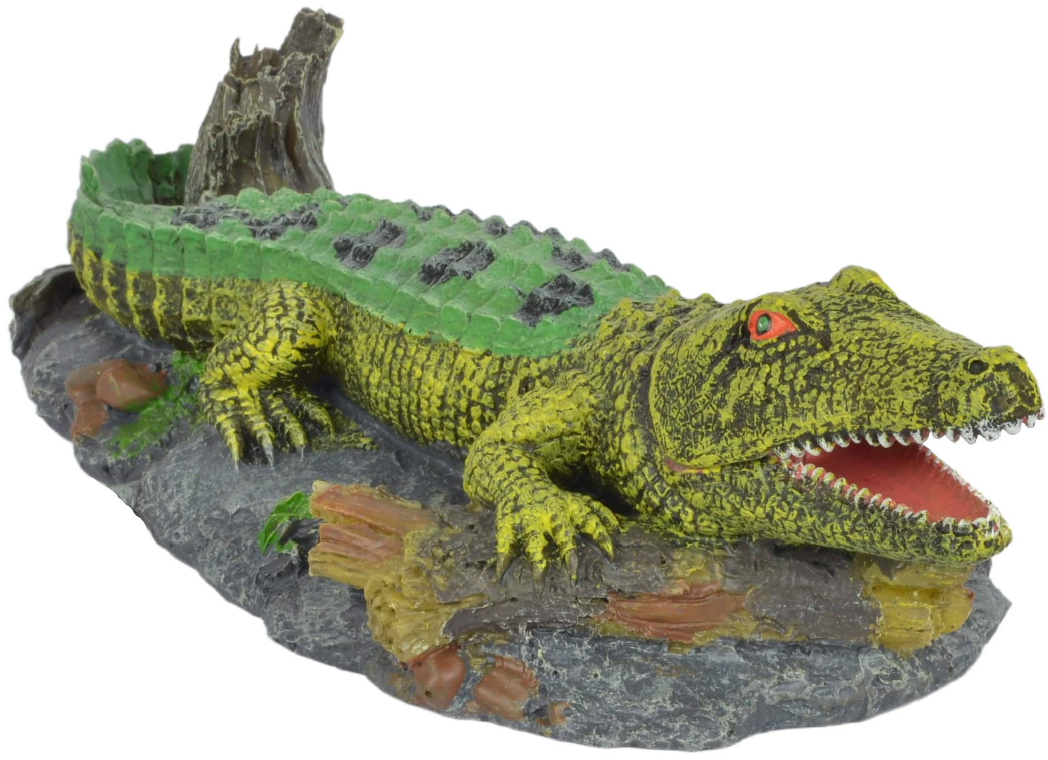 Supa Air Operated Crocodile Ornament - Interactive Aeration | Non-Toxic Resin | Green