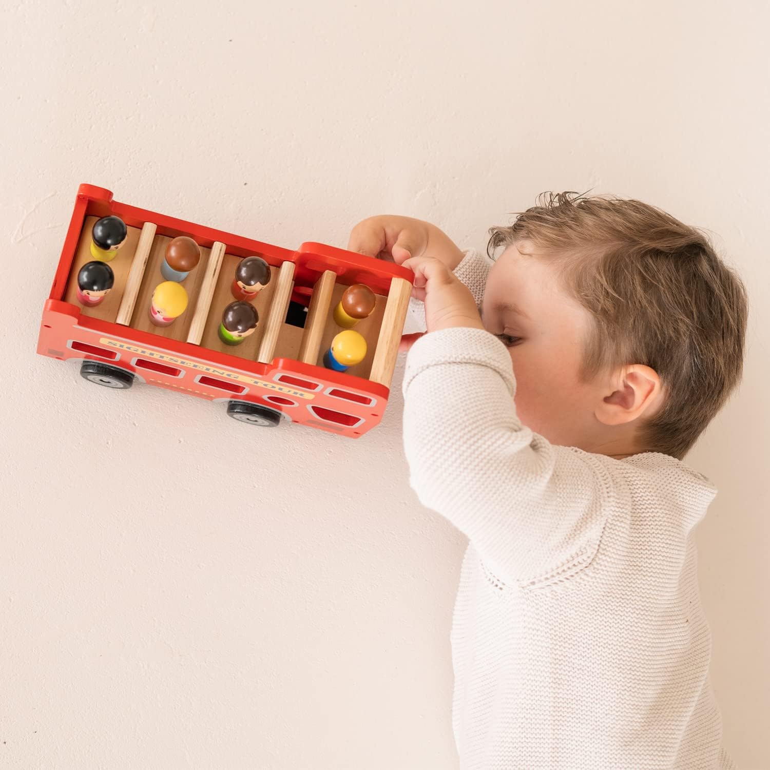 Wooden Pop-Up Fire Truck - Spring-Loaded Firefighter Toy for Ages 2+ 7