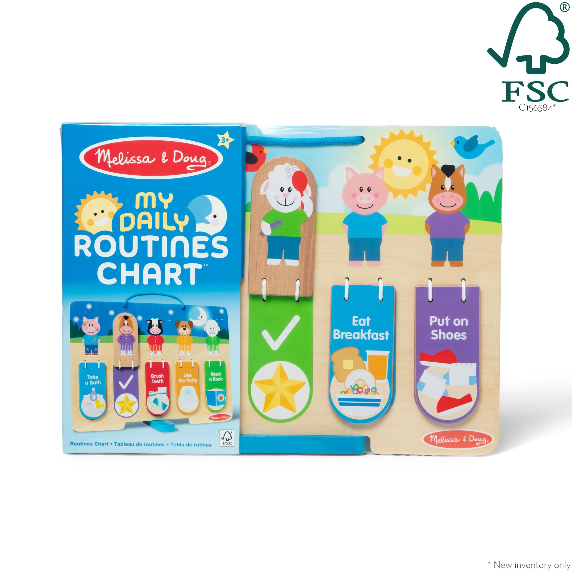 Melissa & Doug My Daily Routines Chart - Early Learning Toy for Kids Ages 3-6 | Double-Sided Interactive Board | FSC Certified Wood 3