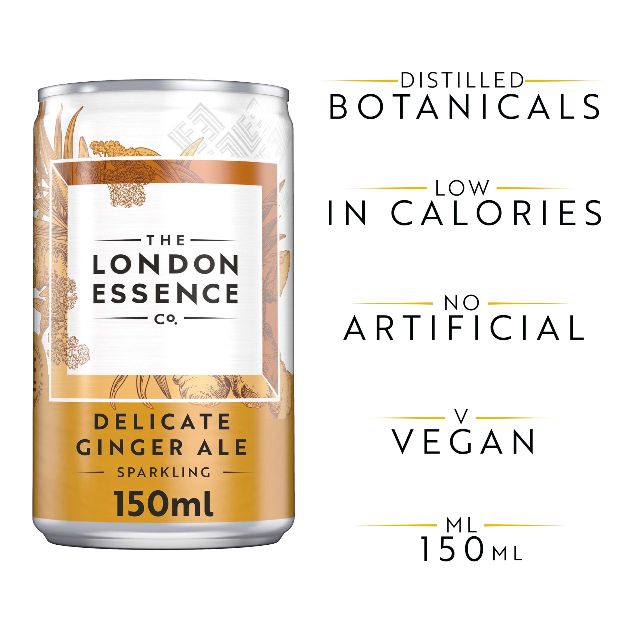 THE LONDON ESSENCE CO. Ginger Ale - Low Calorie Mixer with Aniseed Essence | 6 x 150 ml Bottles